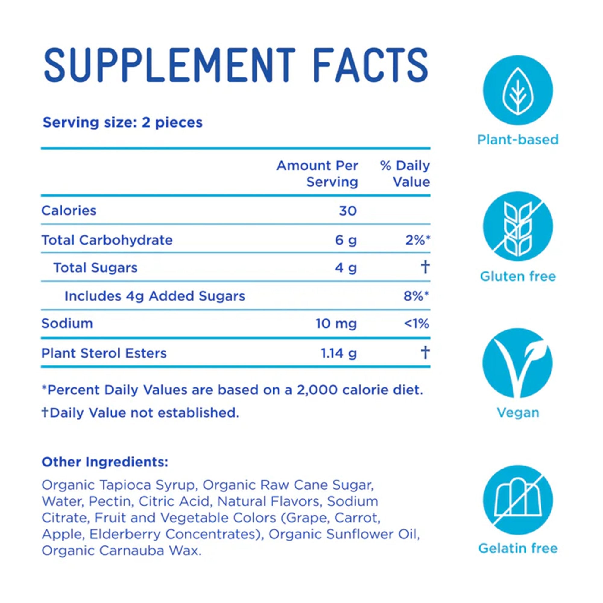 Dietary Supplement PIPER LDL® Healthy Cholesterol Plant Sterols 1.14 g Strength Gummy 2 Per Pack Fruit Flavor - image 2