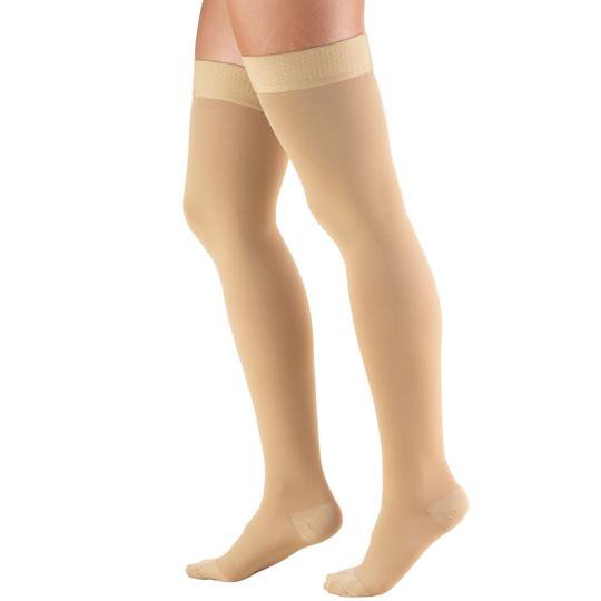 Compression Stocking Truform® Thigh High Large Beige Closed Toe