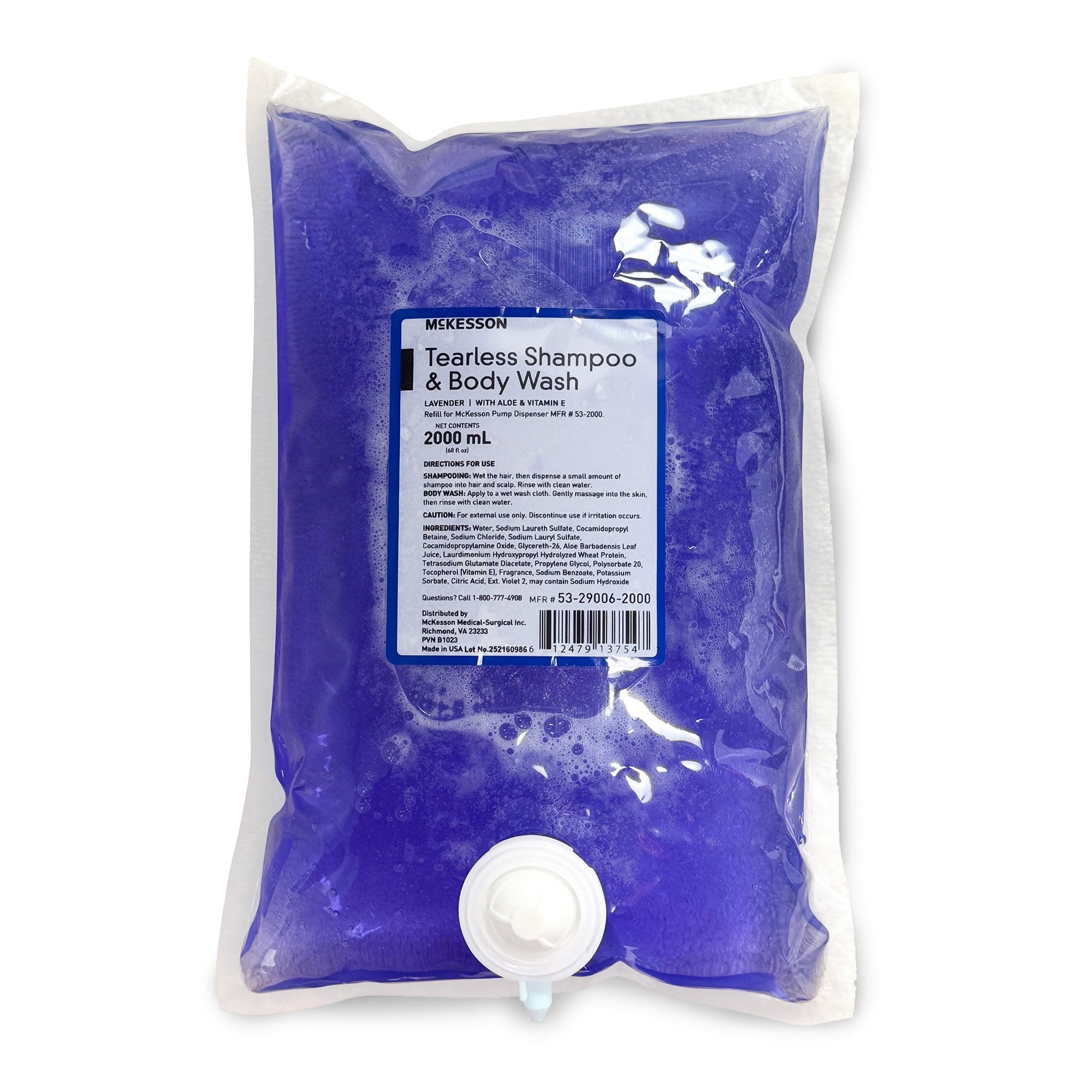 McKesson Tearless Shampoo & Body Wash, 2000 mL Dispenser Refill Bag, Lavender