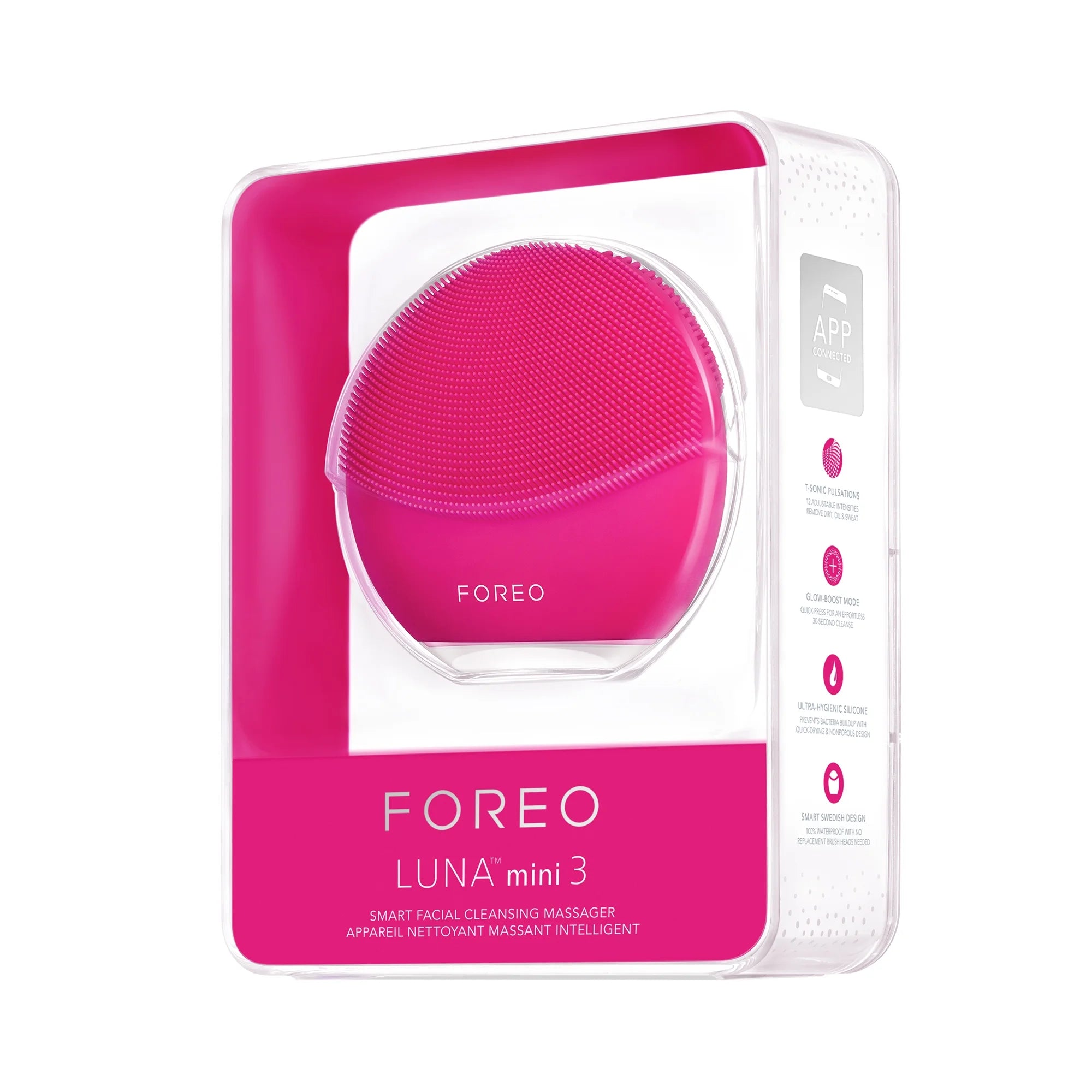 FOREO LUNA MINI 3 Cleansing Facial Brush, Fuchsia