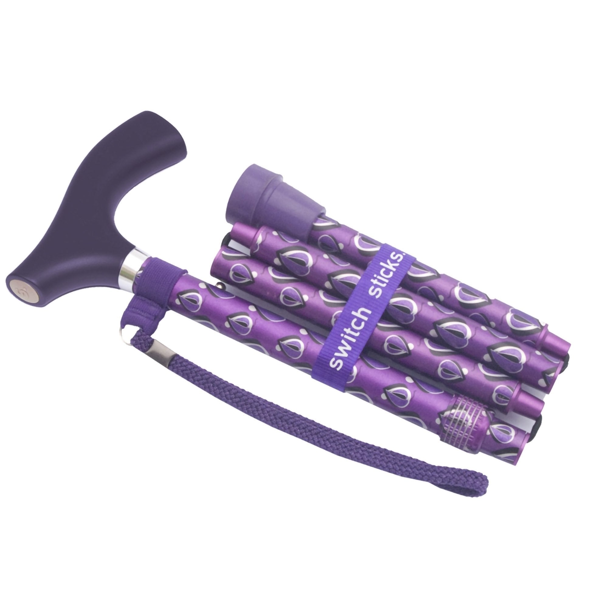 Switch Sticks® Folding Cane, Viking Print, 32 to 37 Inch Height