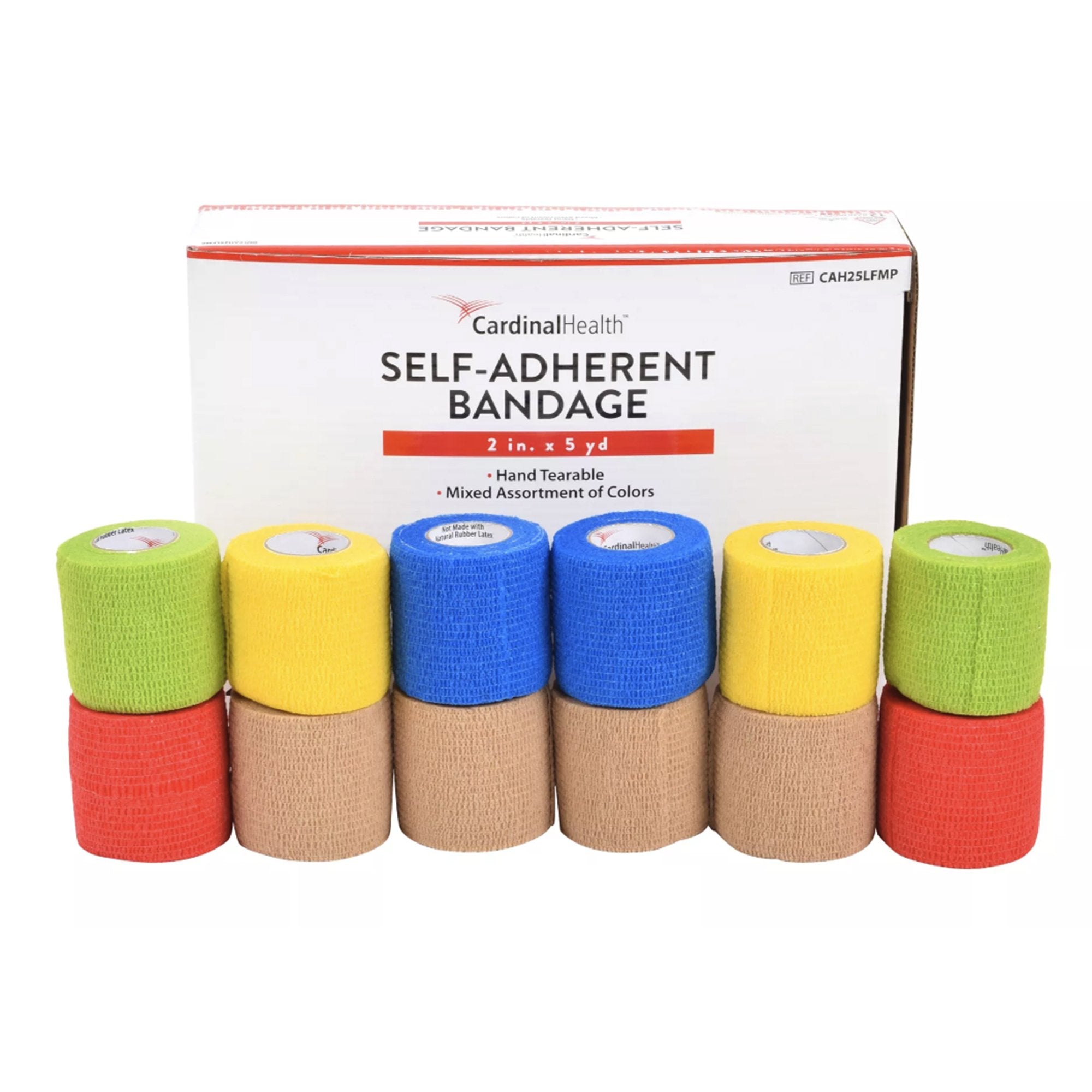 Cohesive Bandage Cardinal Health™ 2 Inch X 5 Yard Self-Adherent Closure Assorted Colors NonSterile Standard Compression - image 2