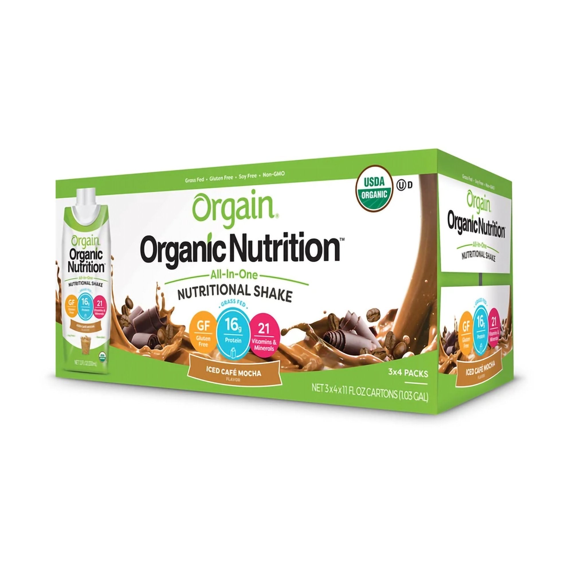 Oral Supplement Orgain® Organic Nutritional Shake Iced Café Mocha Flavor Liquid 11 oz. Carton - image 4