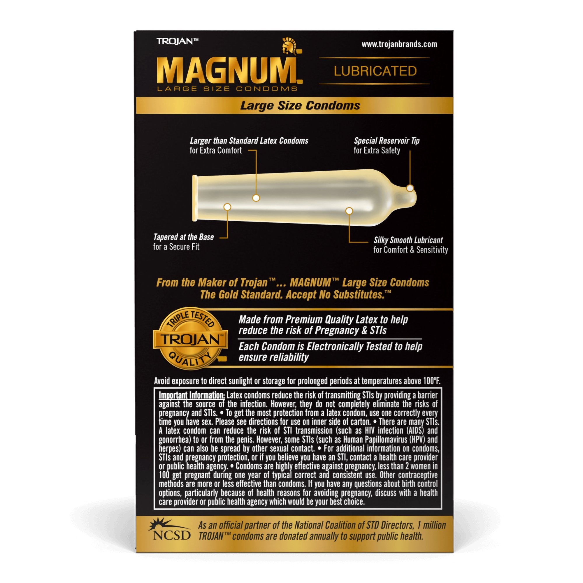 Condom Trojan® Magnum® Lubricated Large 1,000 per Case - image 2