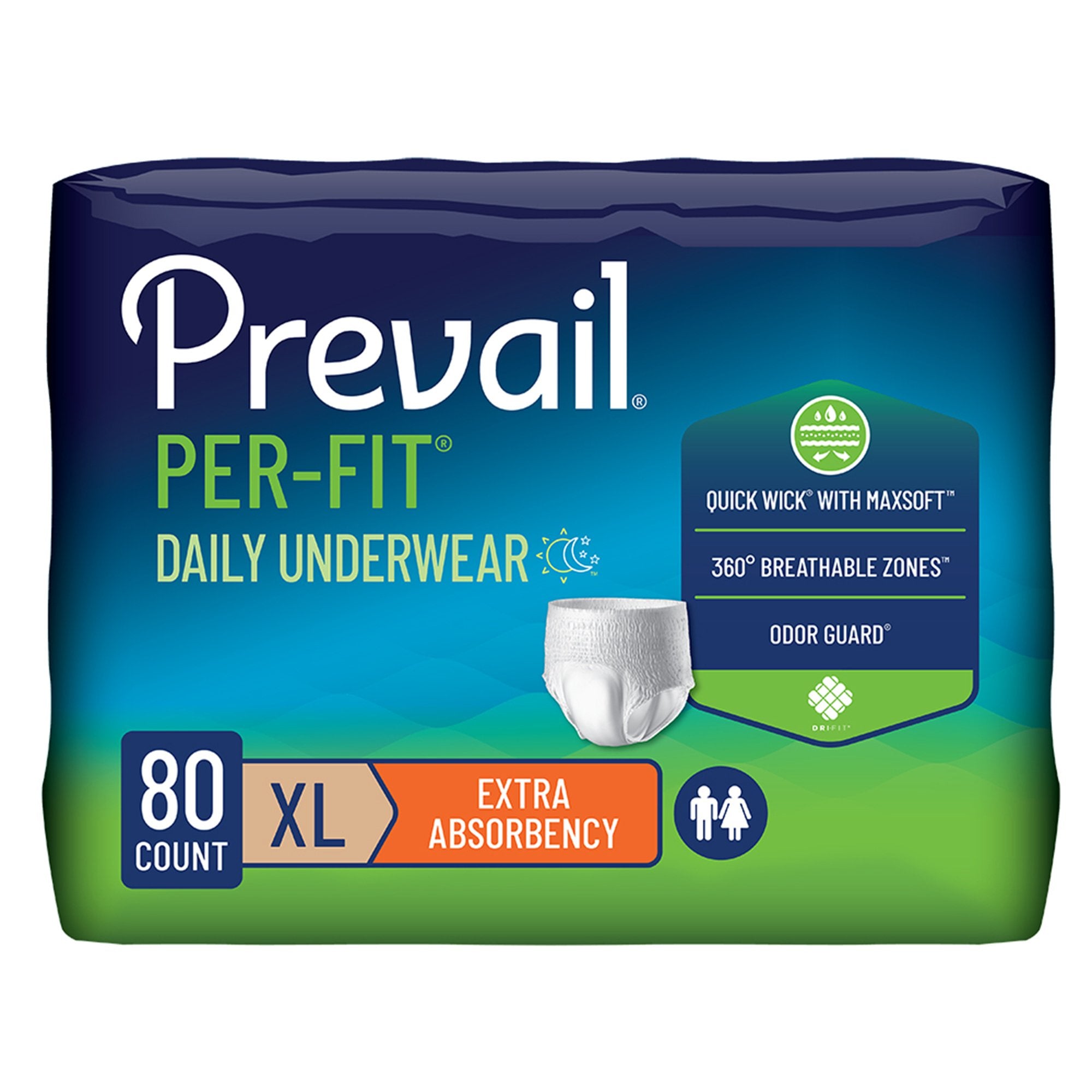 Absorbent Underwear Prevail® Per-Fit® Extra Pull On with Tear Away Seams Adult X-Large Unisex Disposable Heavy Absorbency - image 3