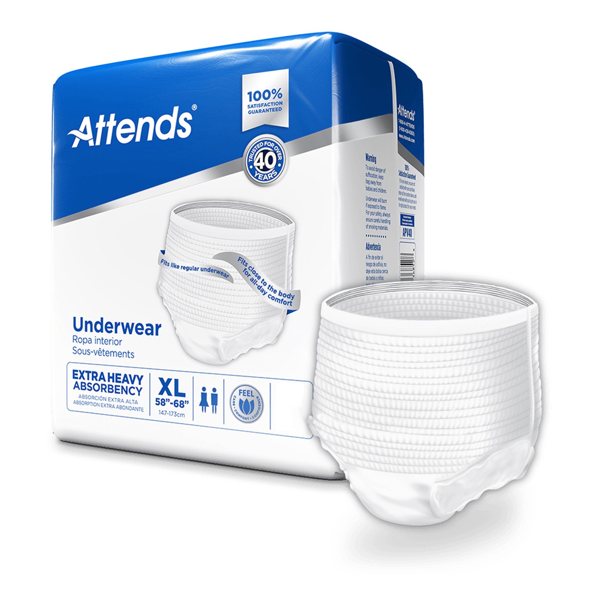 Absorbent Underwear Attends® Care Pull On with Tear Away Seams Adult X-Large Unisex Disposable Heavy Absorbency - image 2