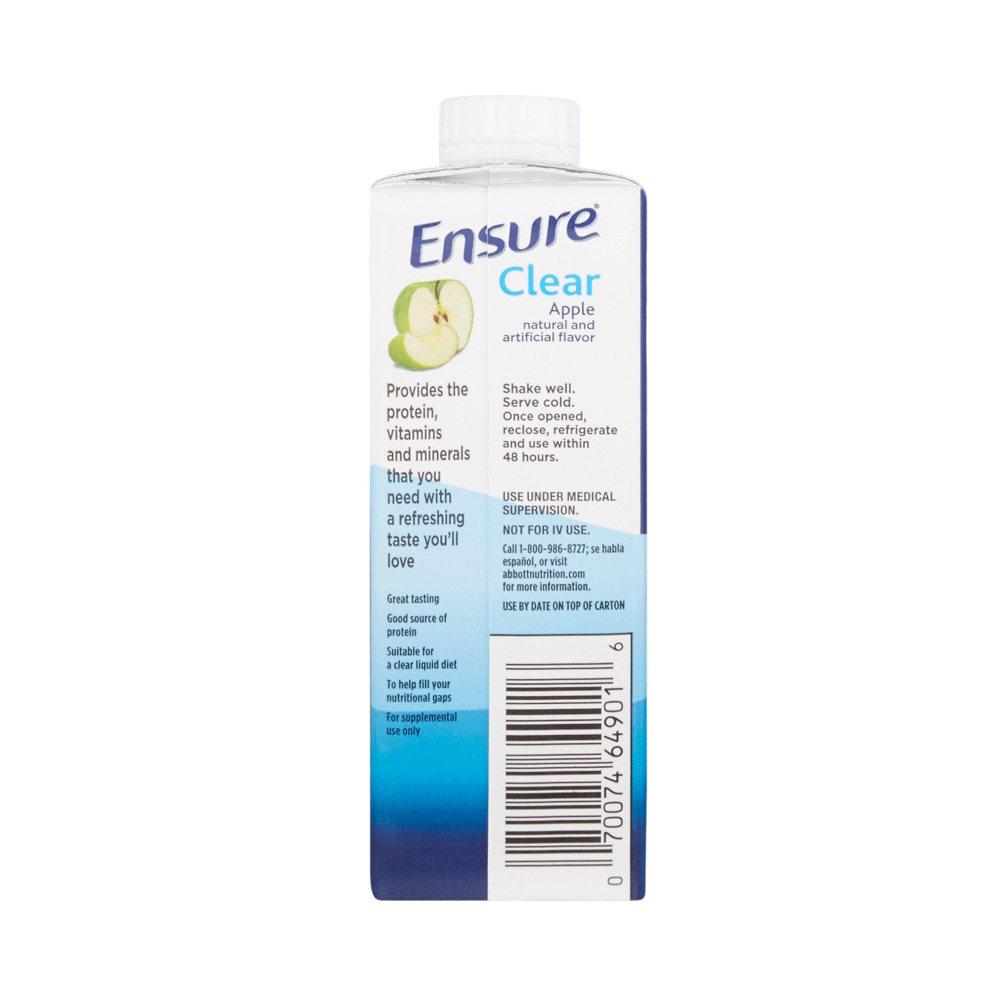 Oral Supplement Ensure® Clear Therapeutic Nutrition Apple Flavor Liquid 8 oz. Reclosable Carton - image 3