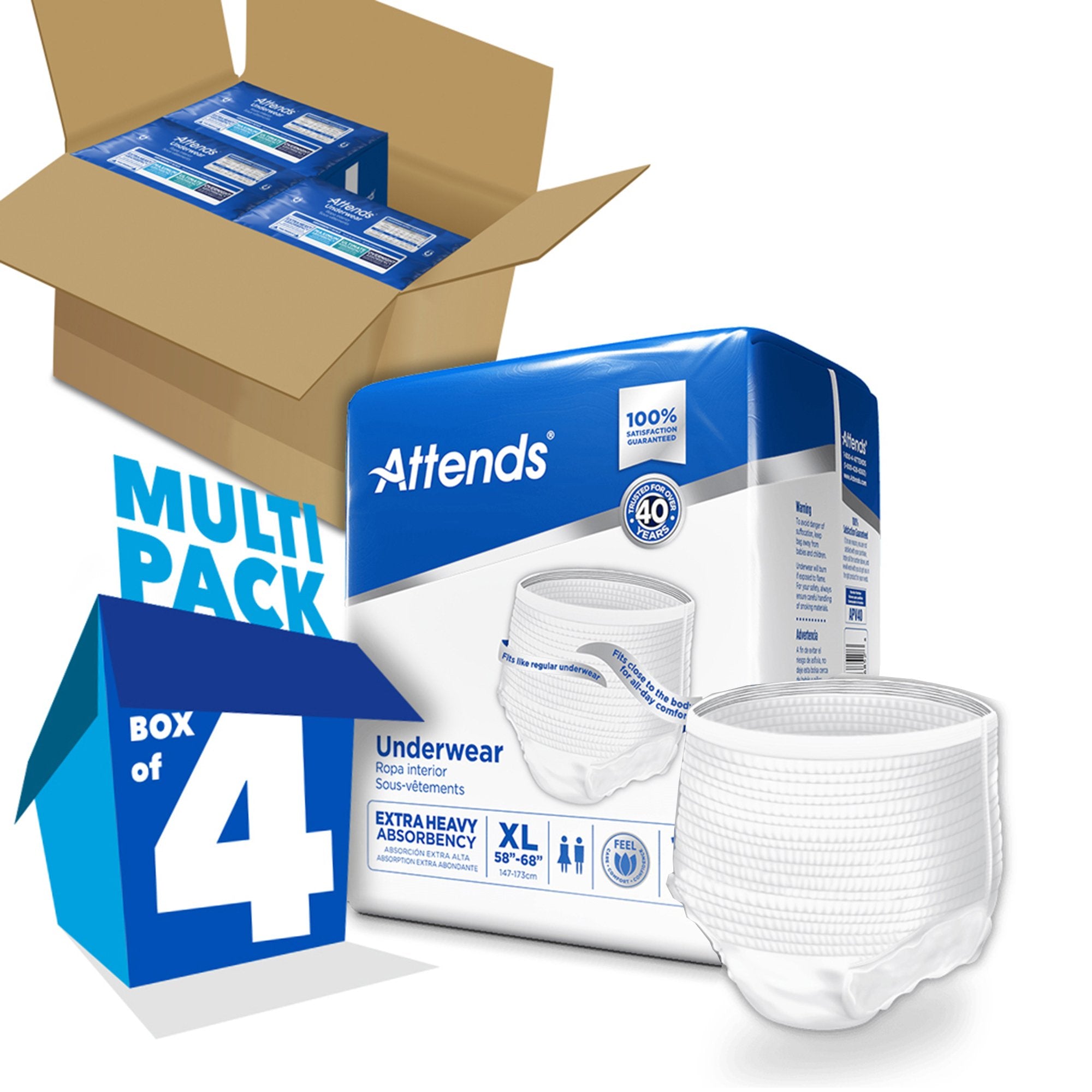 Absorbent Underwear Attends® Care Pull On with Tear Away Seams Adult X-Large Unisex Disposable Heavy Absorbency - image 8