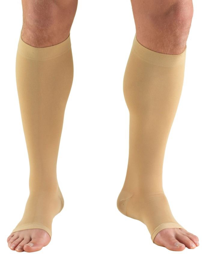 Compression Stocking Truform® Knee High X-Large Beige Open Toe