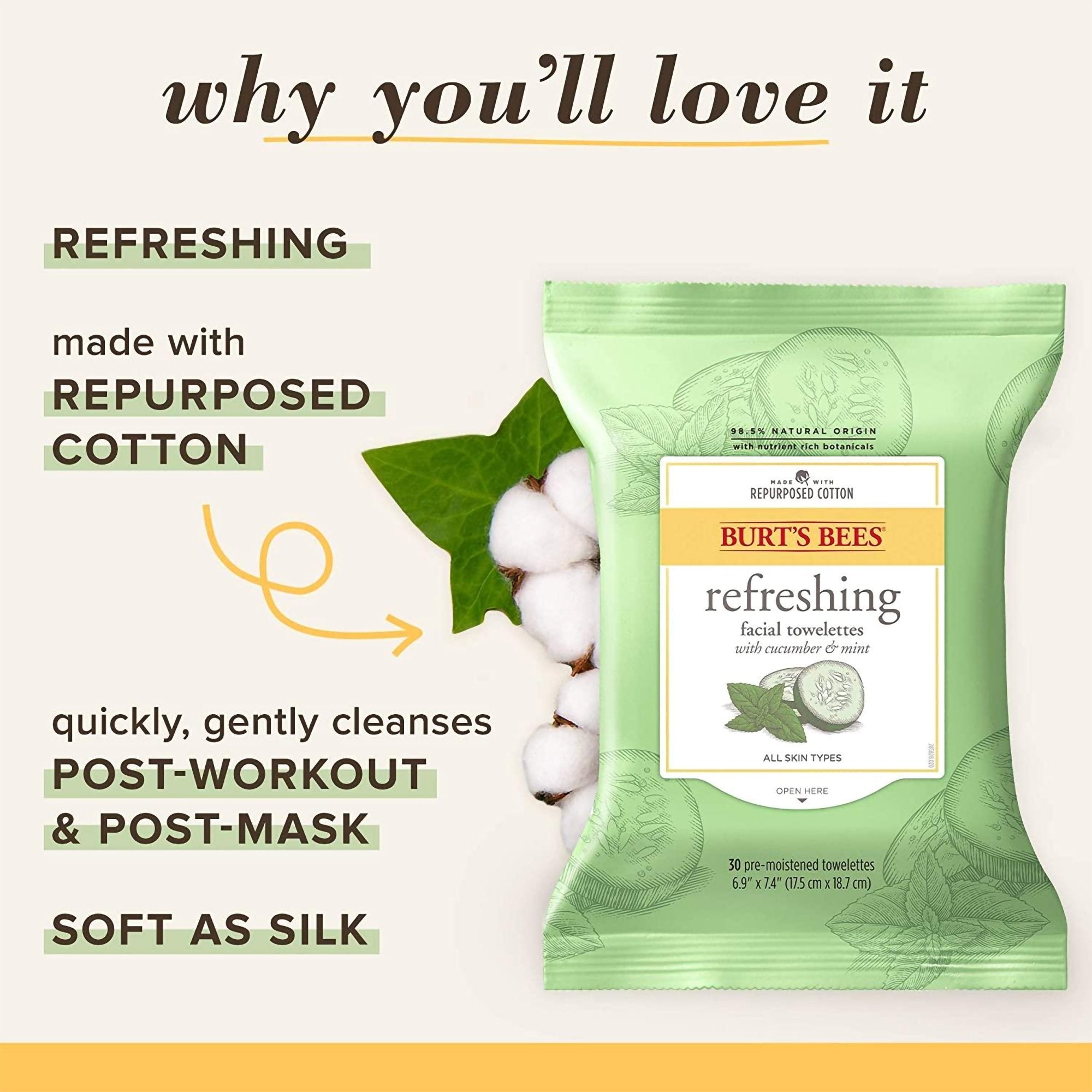 Facial Cleanser Burt's Bees® Wipe 30 per Pack Soft Pack Scented - image 6