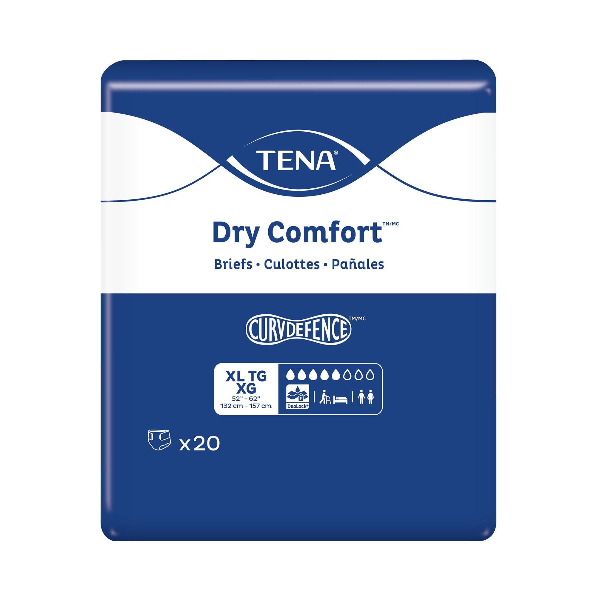 Incontinence Brief TENA Dry Comfort™ Adult X-Large Unisex Disposable Moderate Absorbency