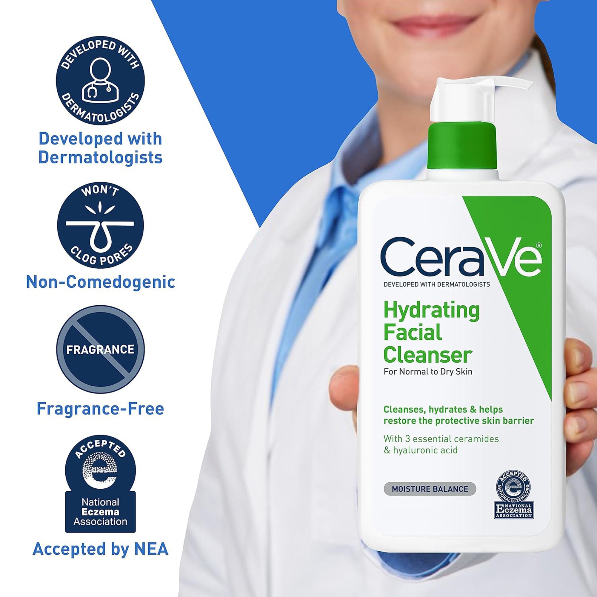 Facial Cleanser CeraVe® Foaming Foaming 16 oz. Pump Bottle Unscented - image 6