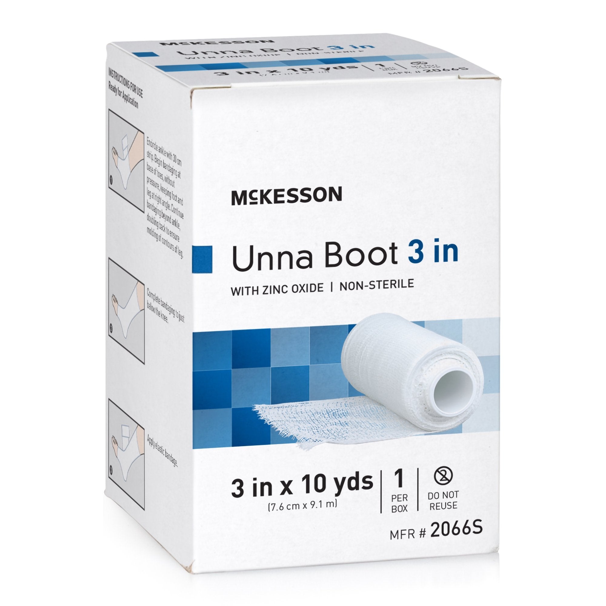 McKesson Zinc Oxide Unna Boot, 3 Inch x 10 Yard