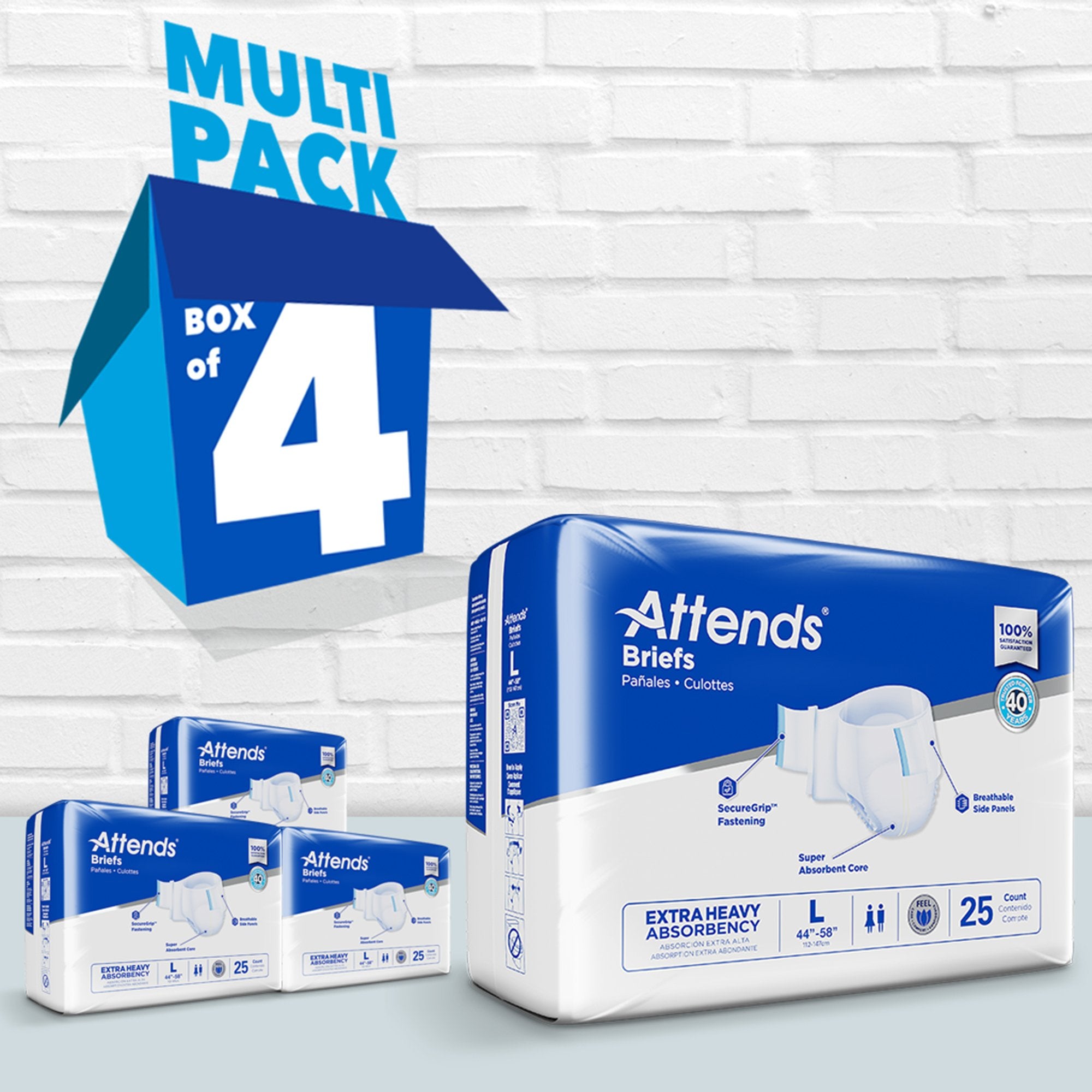 Incontinence Brief Attends® Care Advanced Adult Large Unisex Disposable Heavy Absorbency - image 5