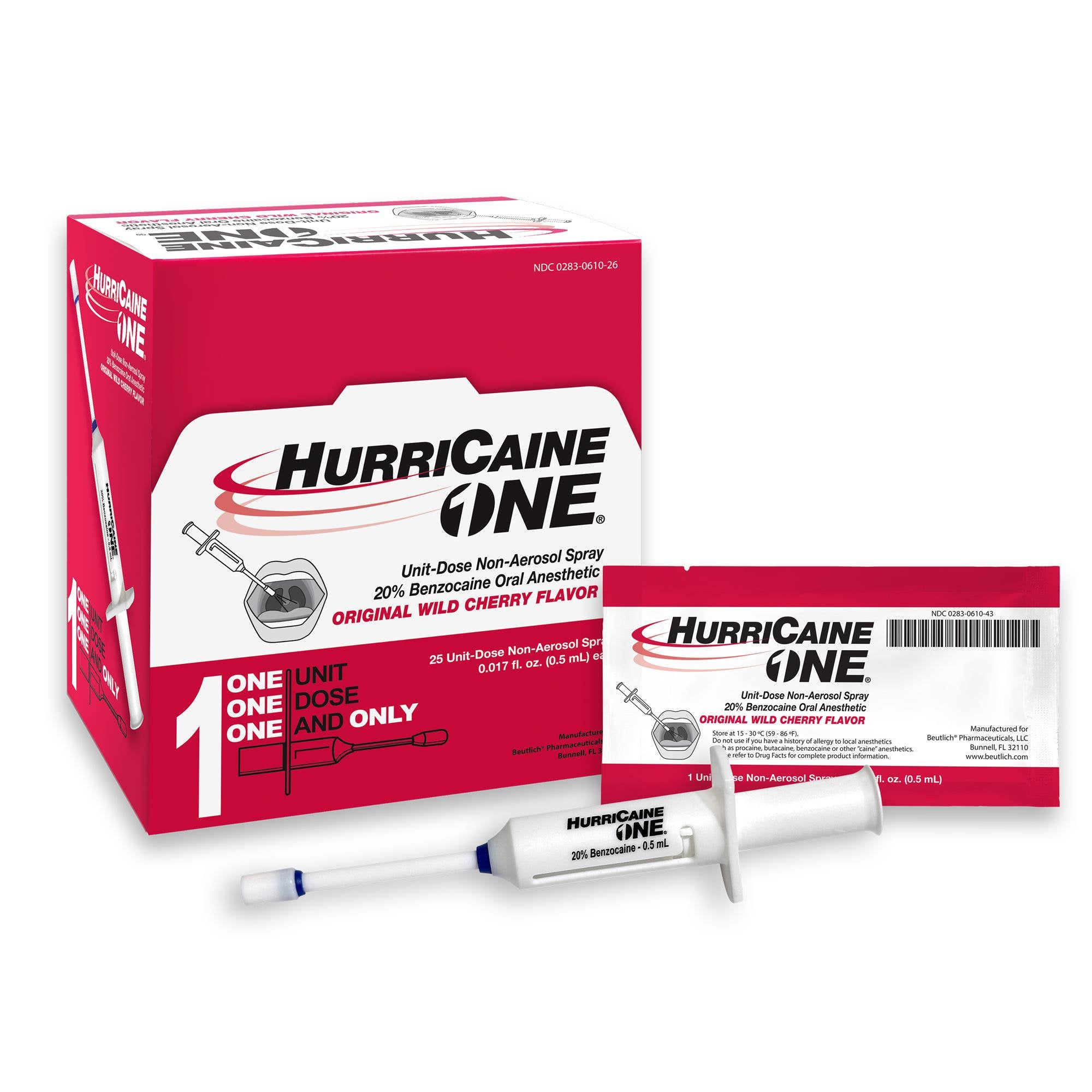 Oral Pain Relief HurriCaine® 20% Strength Benzocaine Unit Dose Spray 0.5 mL