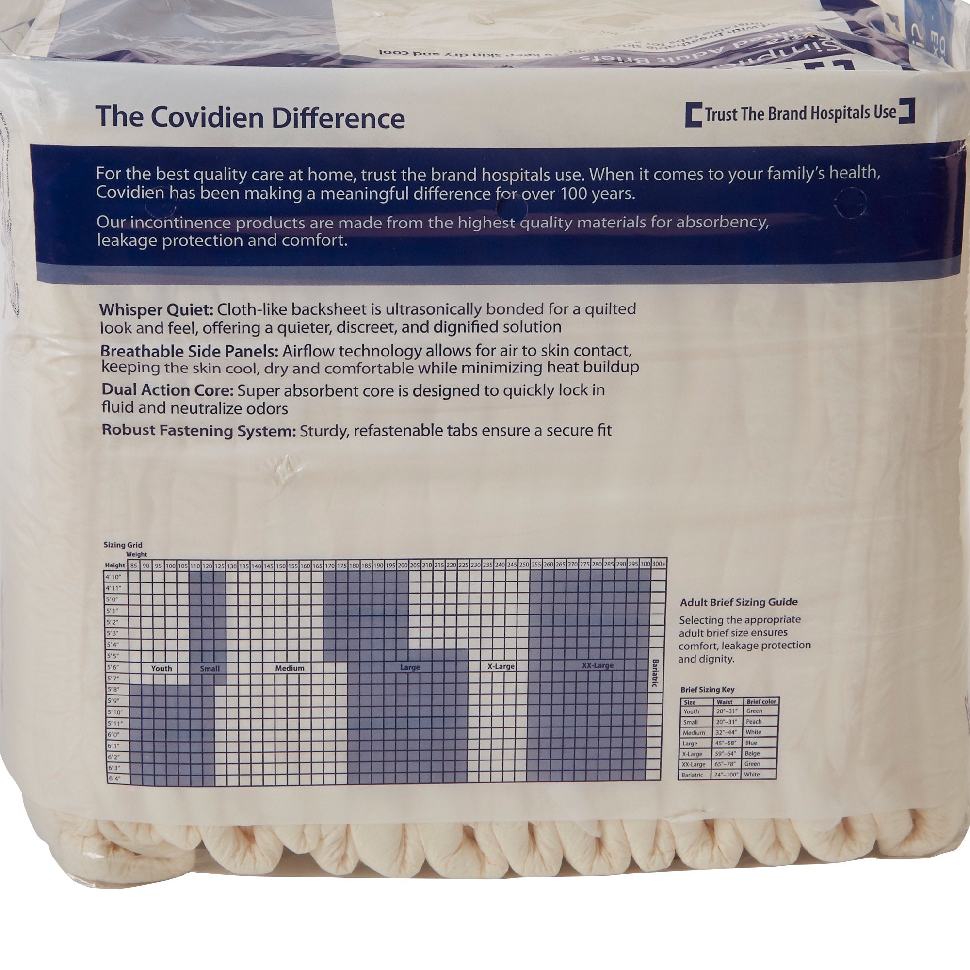 Incontinence Brief Wings™ Extra Quilted Adult X-Large Unisex Disposable Moderate Absorbency - image 3