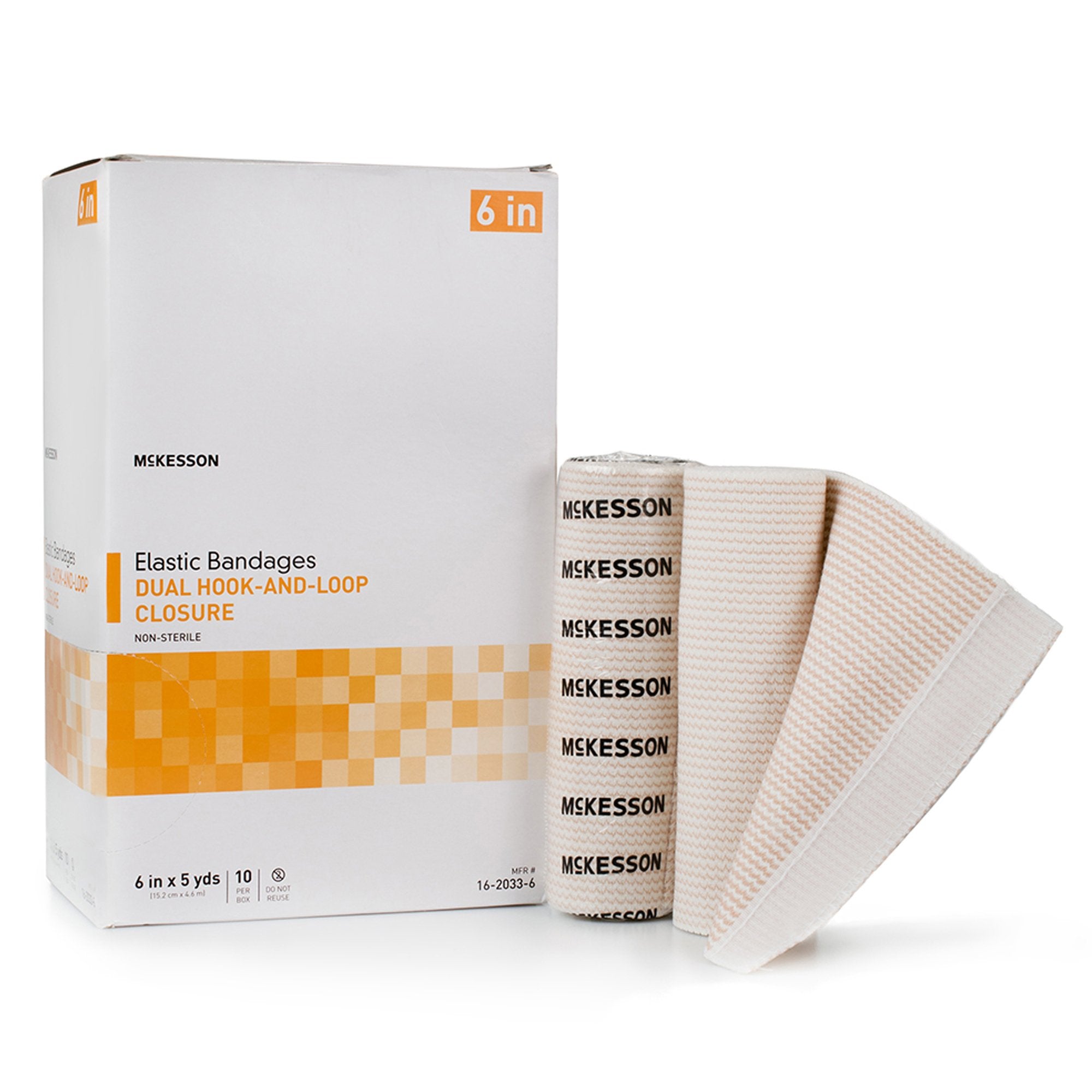 Elastic Bandage McKesson 6 Inch X 5 Yard Double Hook and Loop Closure Tan NonSterile Standard Compression - image 3