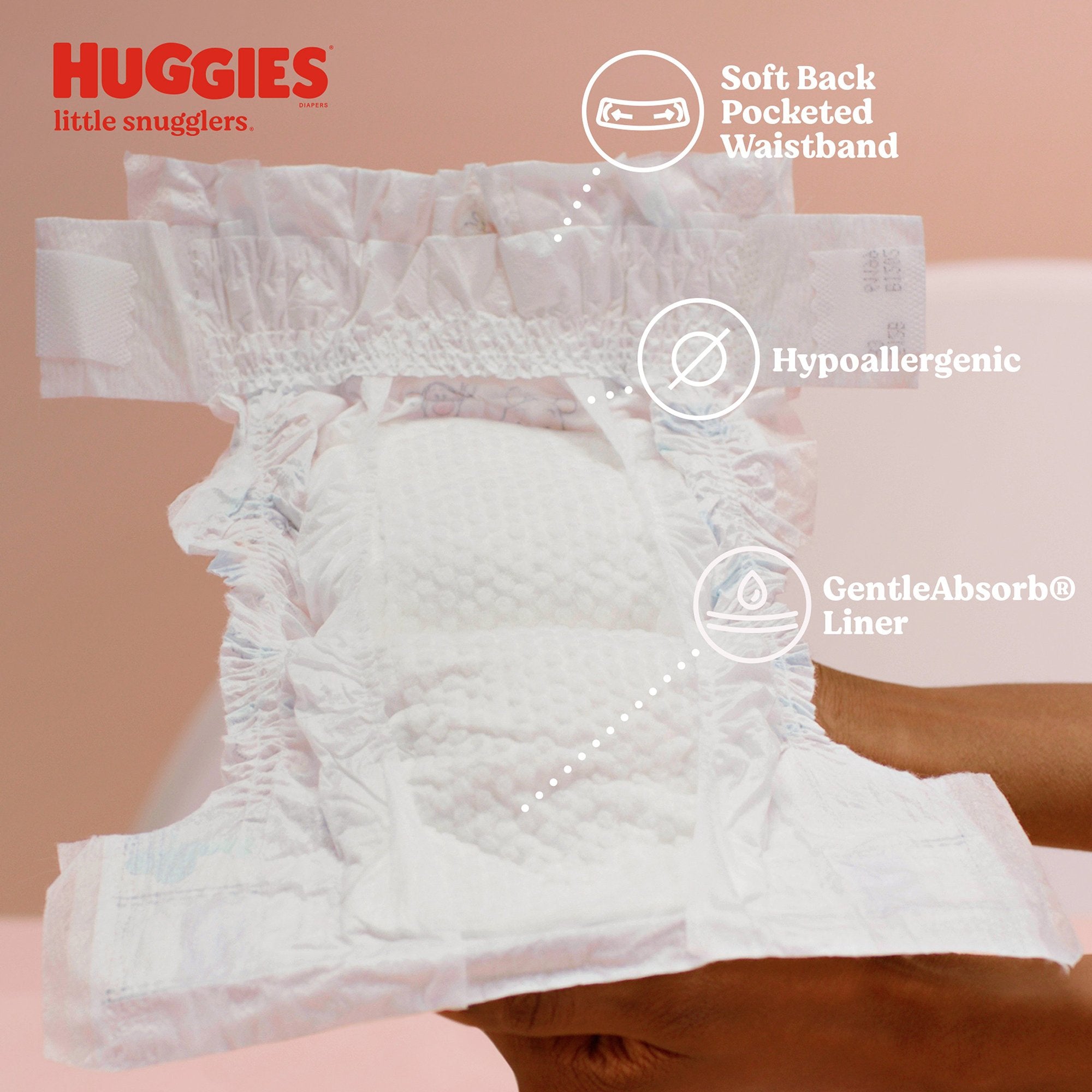 Unisex Baby Diaper Huggies® Little Snugglers Size 1 Disposable Heavy Absorbency - image 3