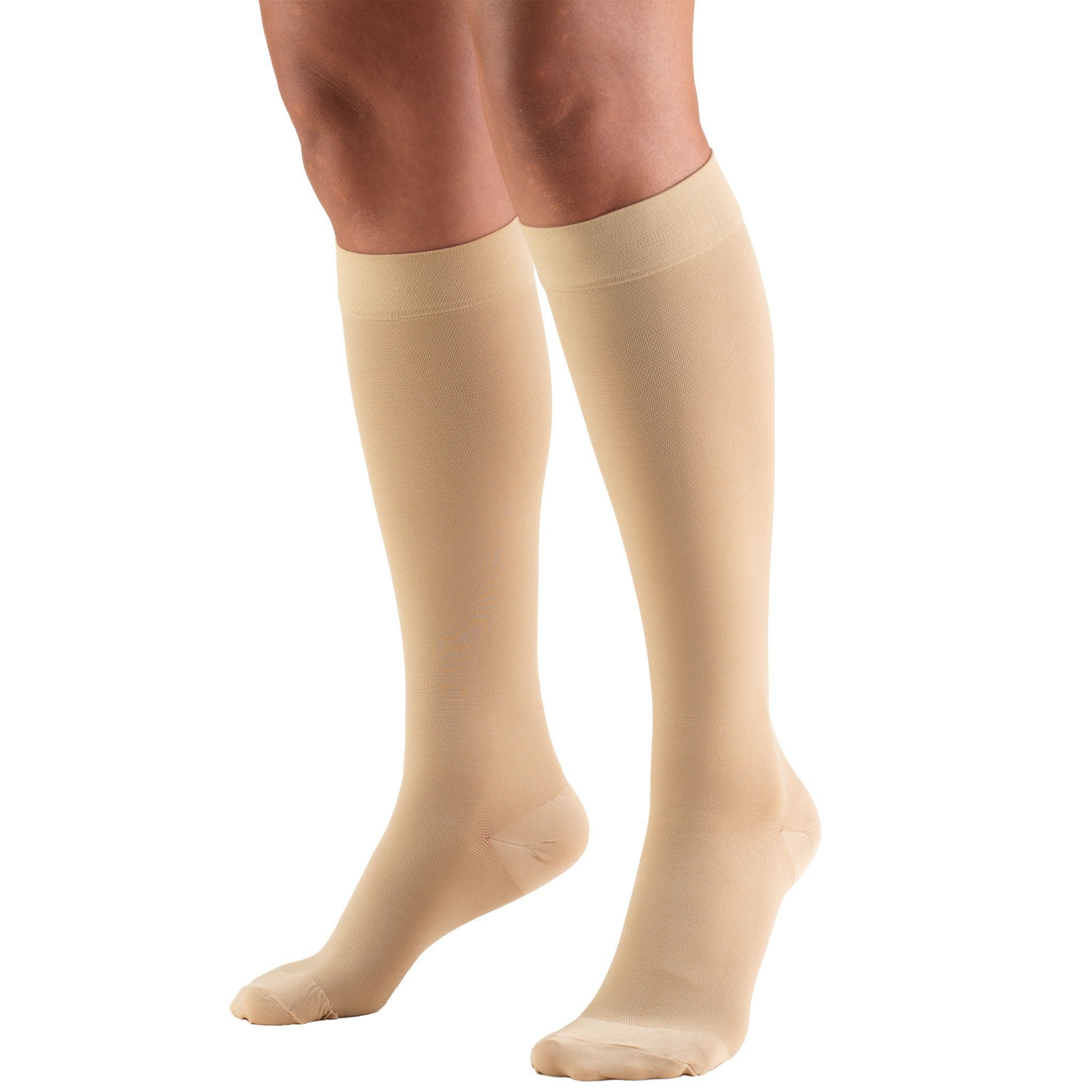 Compression Stocking Truform® Knee High 3X-Large Beige Closed Toe