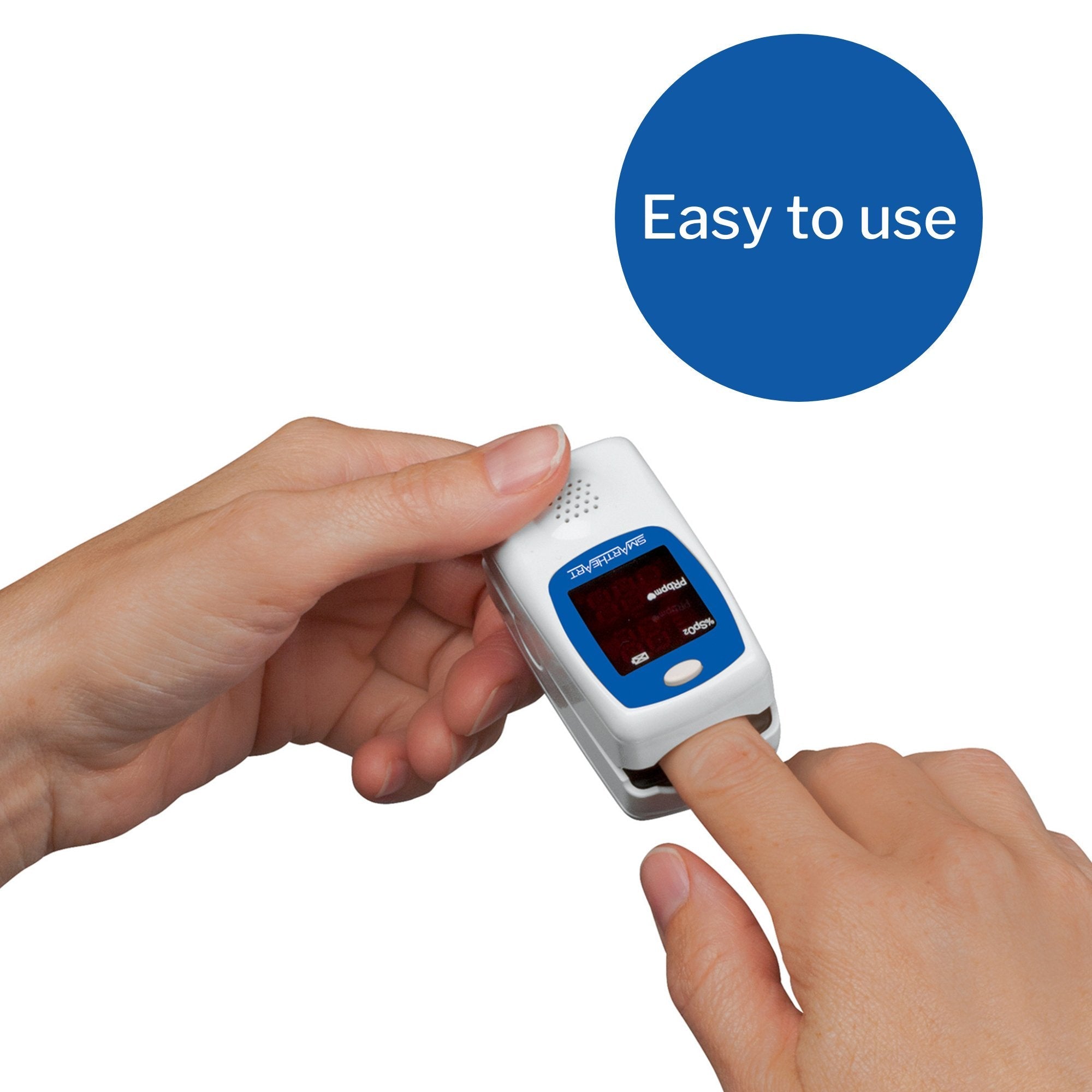 SmartHeart Fingertip Pulse Oximeter, Talking Blood Oxygen Saturation Monitor (1 Unit)