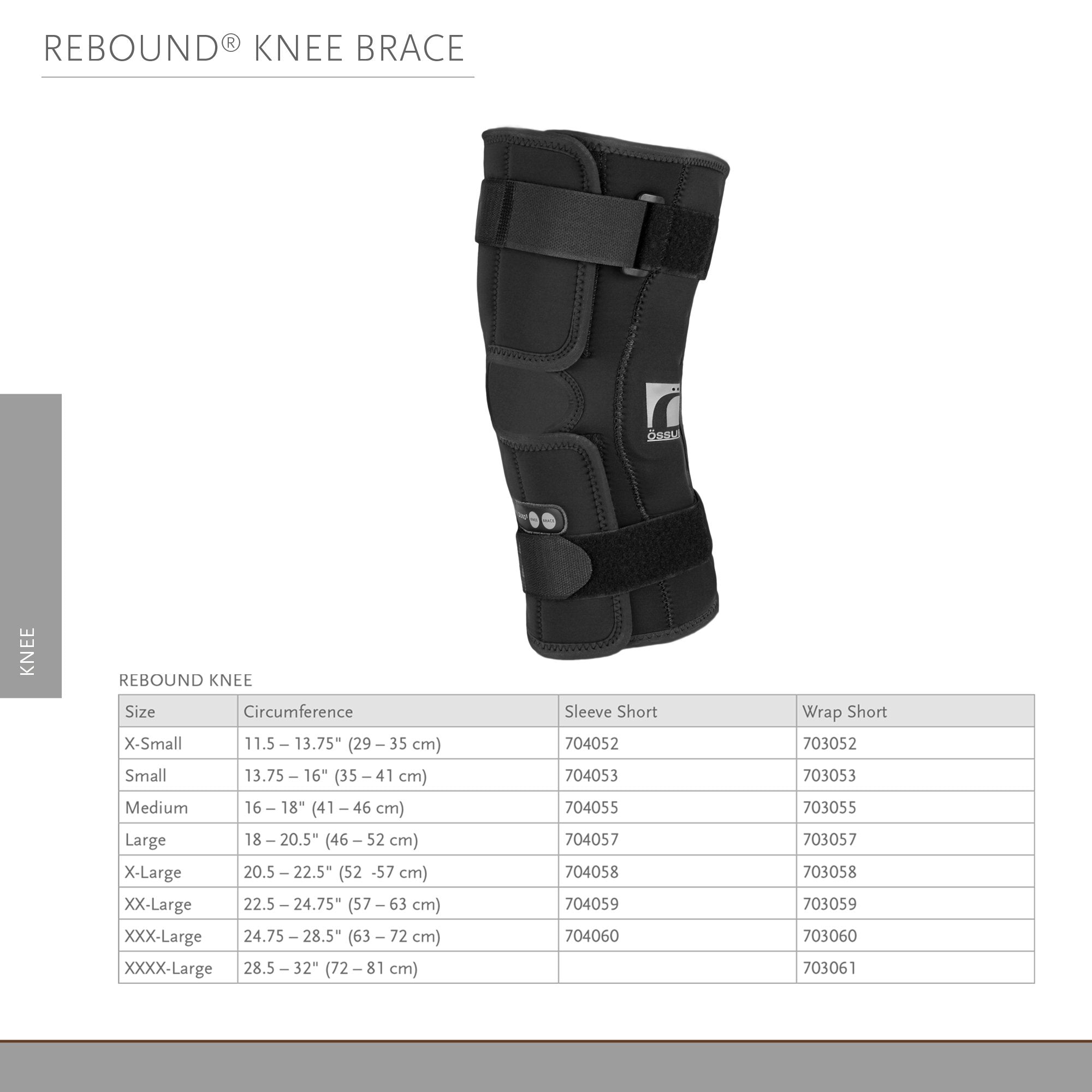 Knee Brace Ossur® Rebound® X-Large D-Ring / Hook and Loop Strap Closure 20-1/2 to 22-1/2 Inch Thigh Circumference Short Length Left or Right Knee - image 5