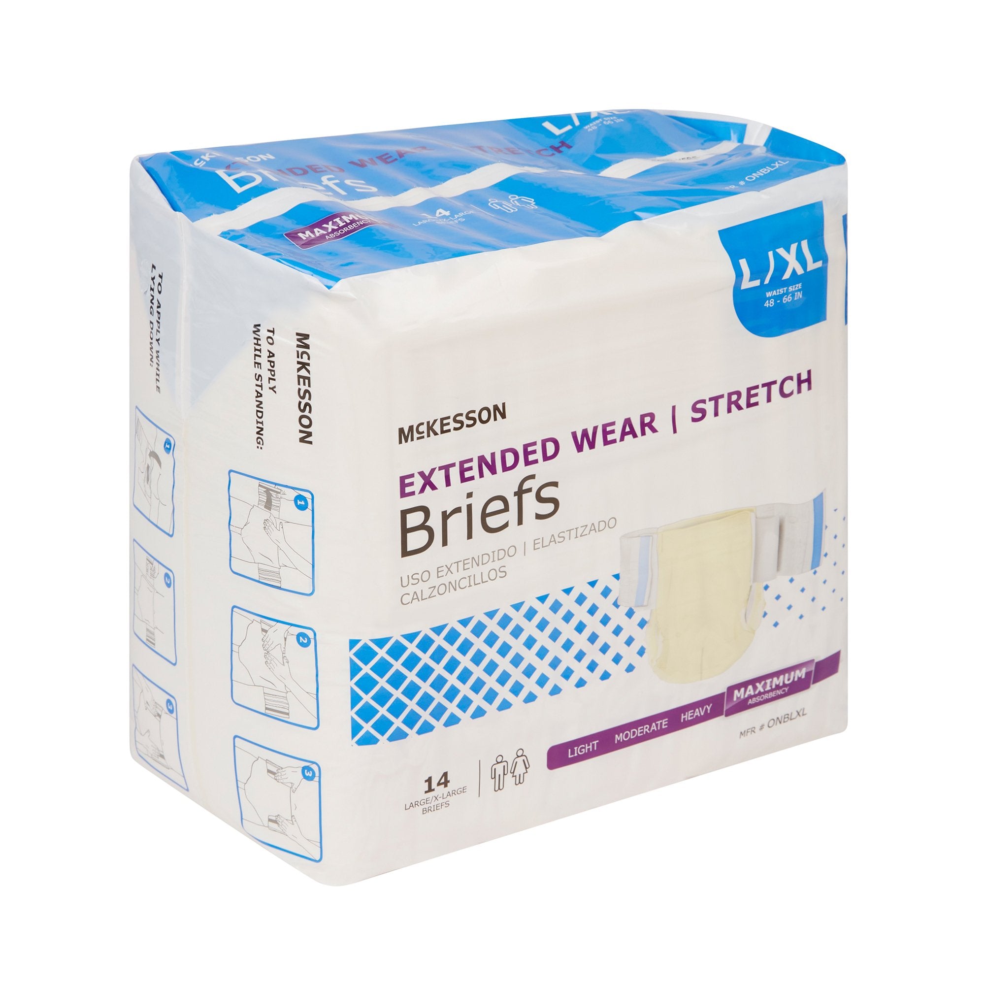 Incontinence Brief McKesson Extended Wear Adult Large / X-Large Unisex Disposable Heavy Absorbency - image 5