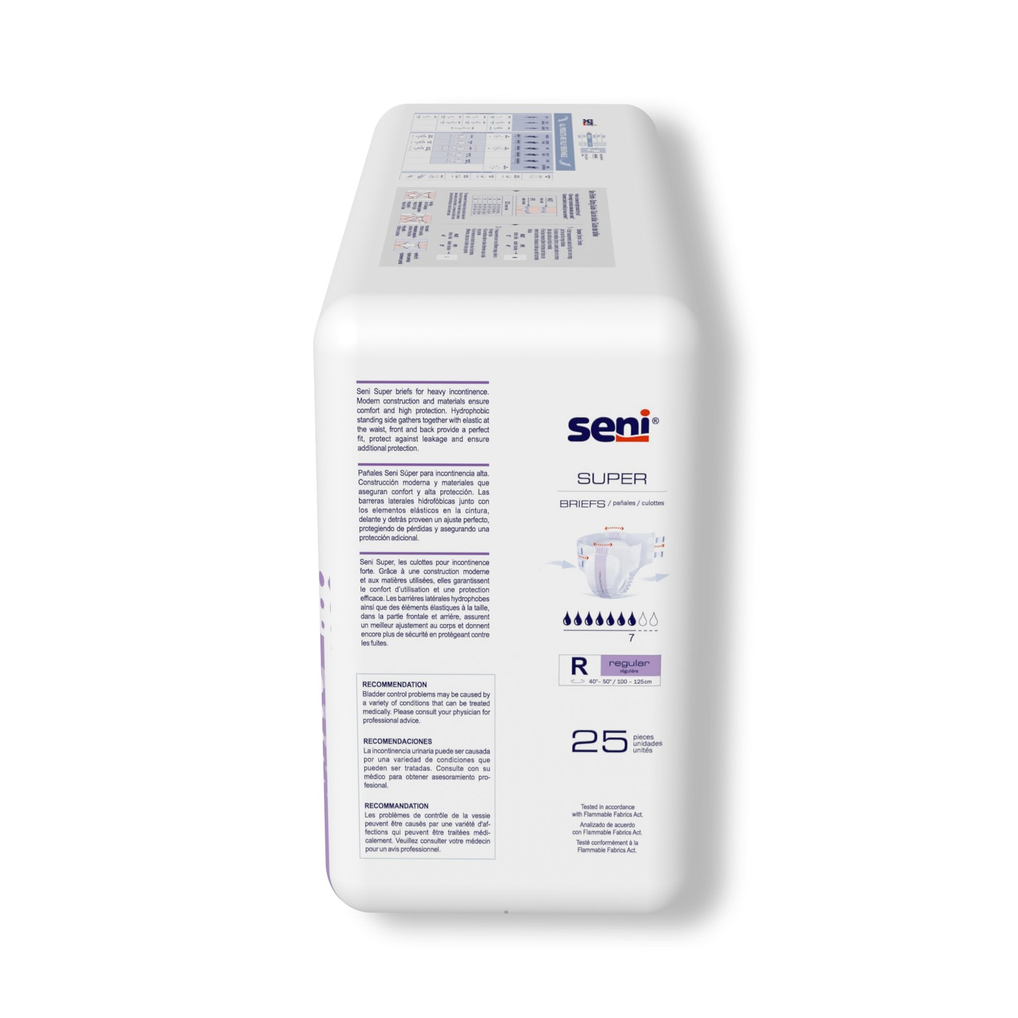 Seni® Super Heavy Absorbency Incontinence Brief, Regular (25 Units)