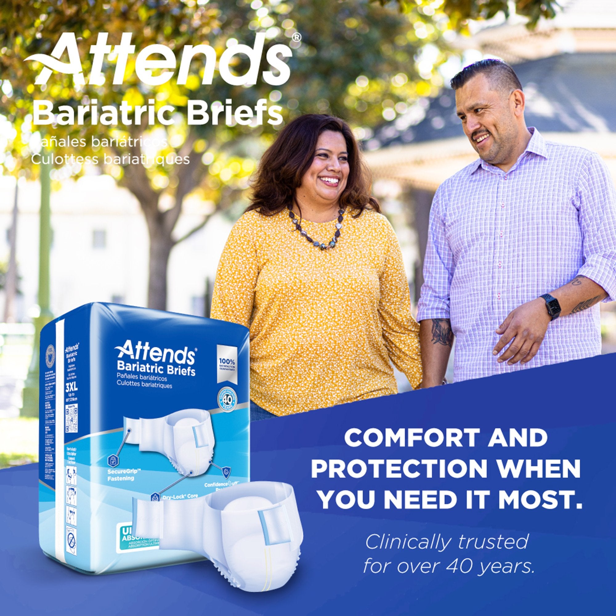 Incontinence Brief Attends® Bariatric Adult 3X-Large Unisex Disposable Heavy Absorbency - image 9