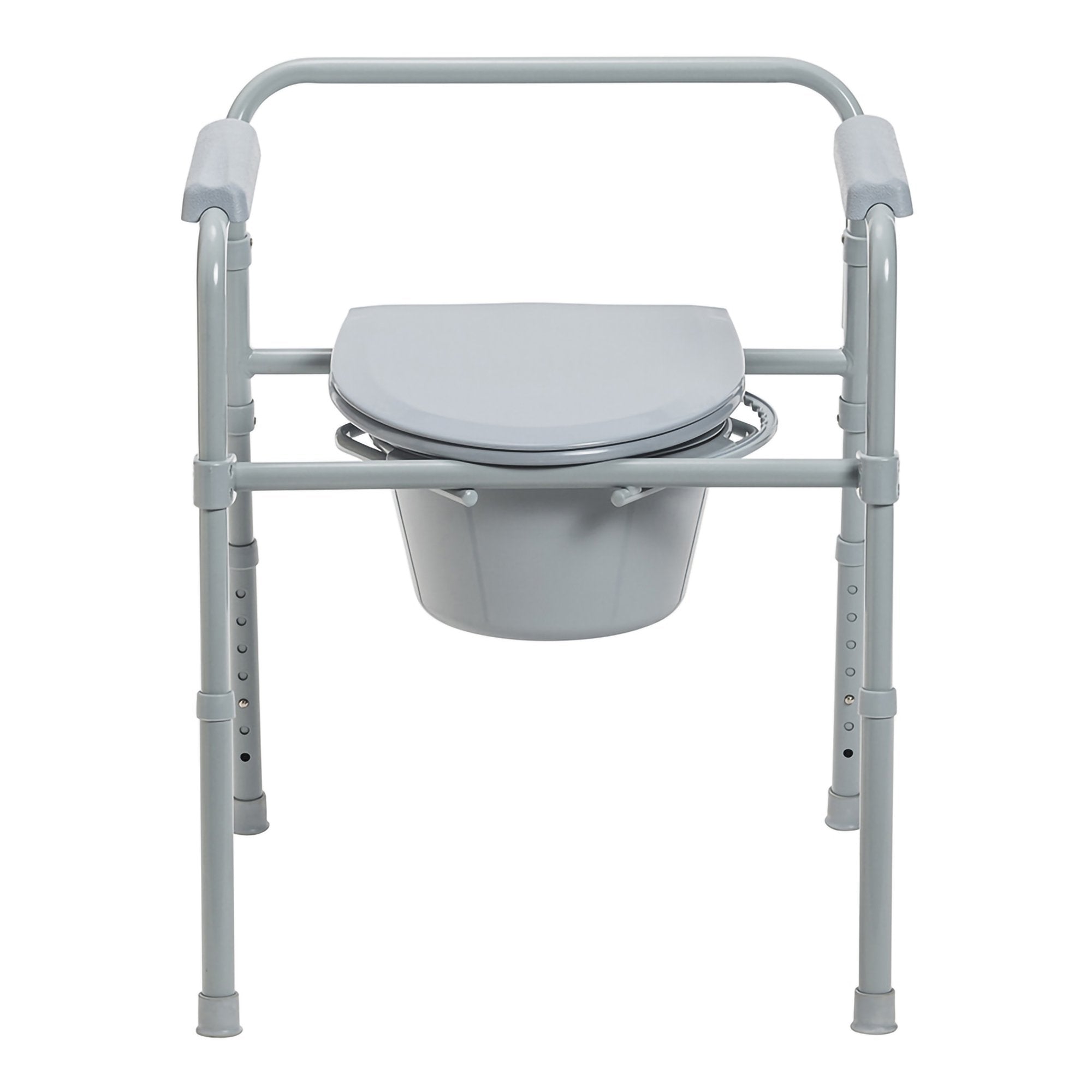 McKesson Steel Folding Commode Chair - Adjustable, Portable, 350lb Capacity