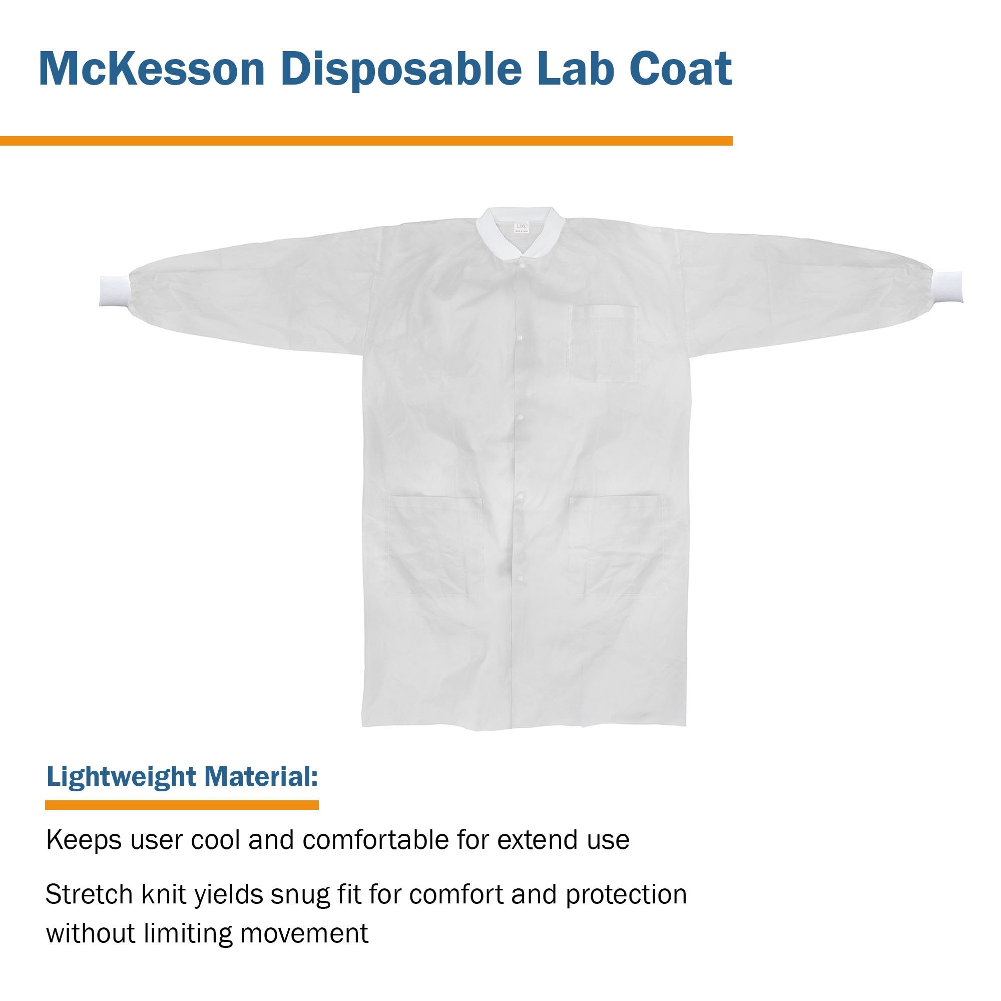 McKesson Lab Coat, Small / Medium, White (10 Units)