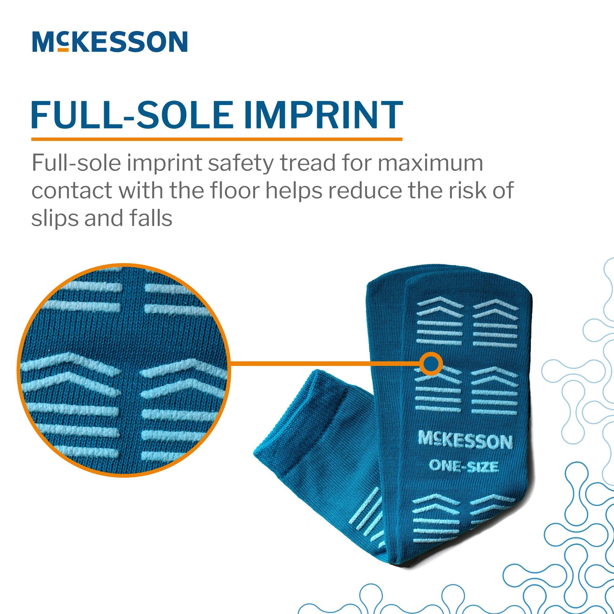 Slipper Socks McKesson Unisex Adult One Size Fits Most Single Tread Single Patient Use Teal - image 4