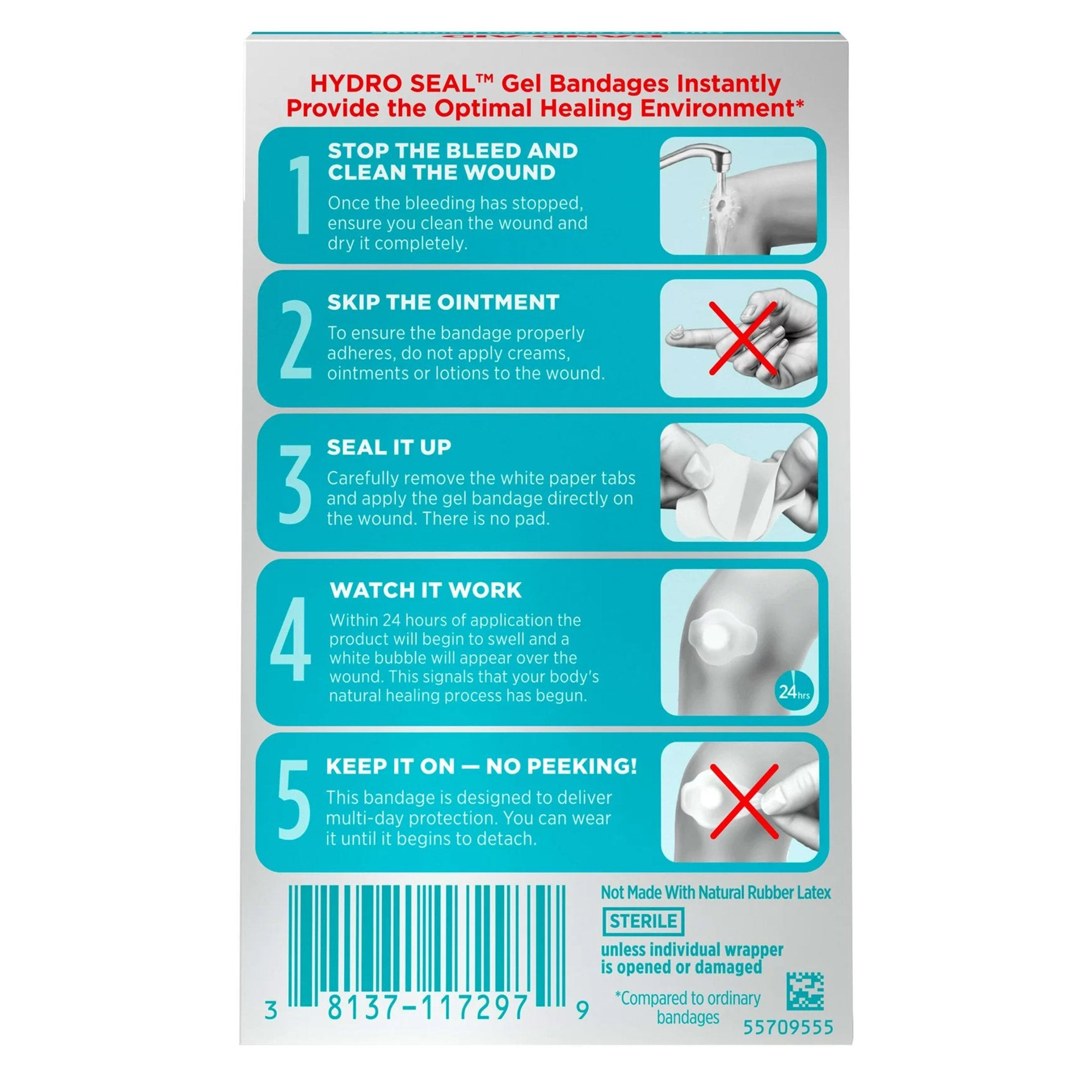 Waterproof Adhesive Strip Band-Aid® Hydro Seal™ Hydrocolloid Gel Tan 1 X 2 Inch Sterile - image 2