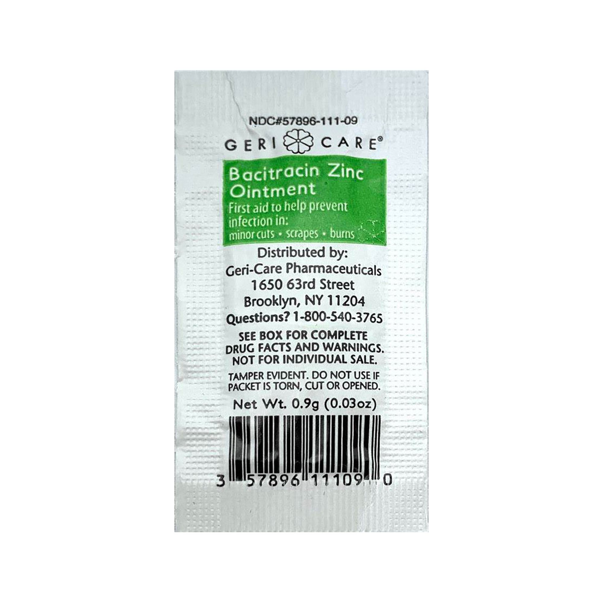 First Aid Antibiotic Bacitracin Zinc Geri-Care® Ointment 0.9 Gram Individual Packet - image 3