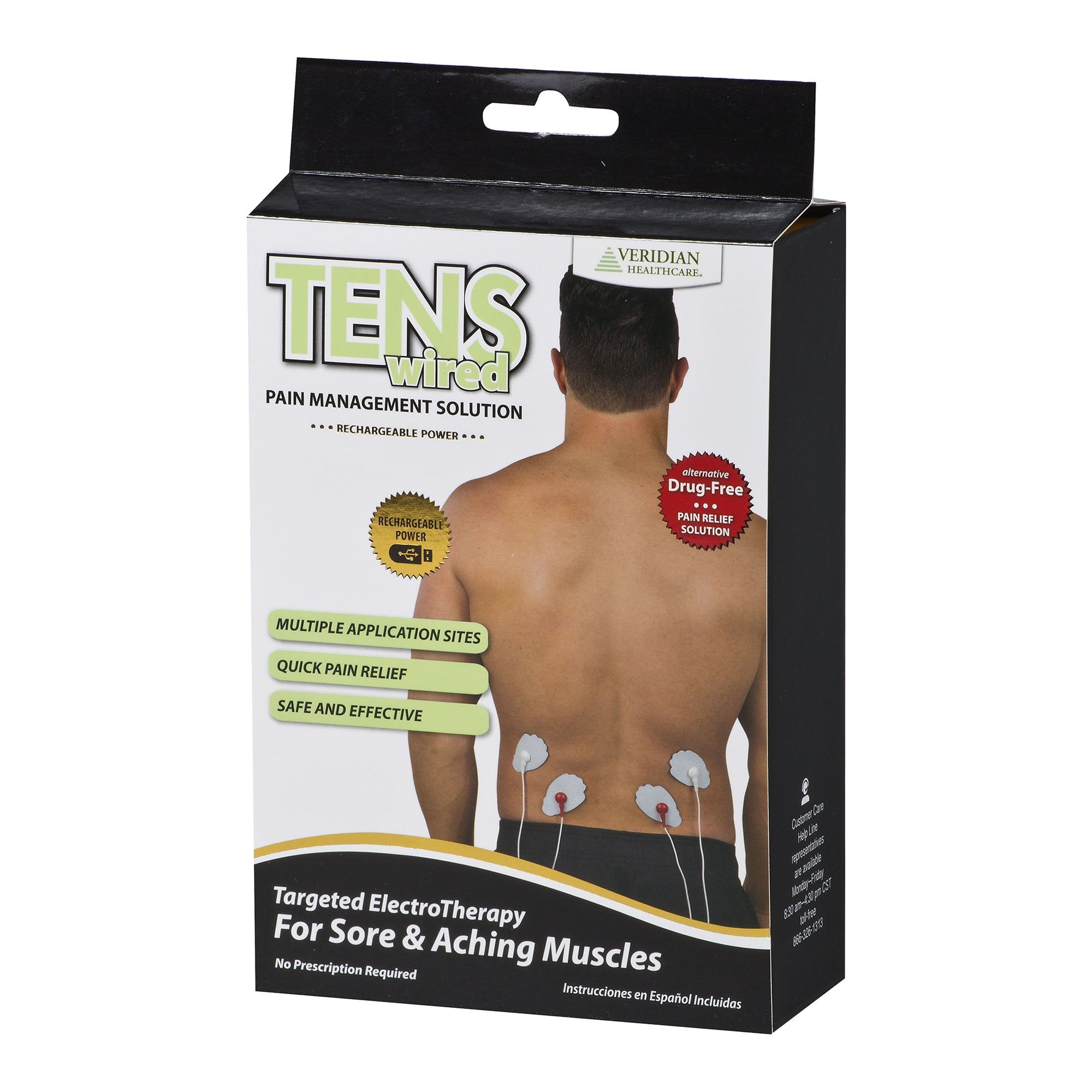 Veridian TENS wired Pain Management Solution (1 Unit)