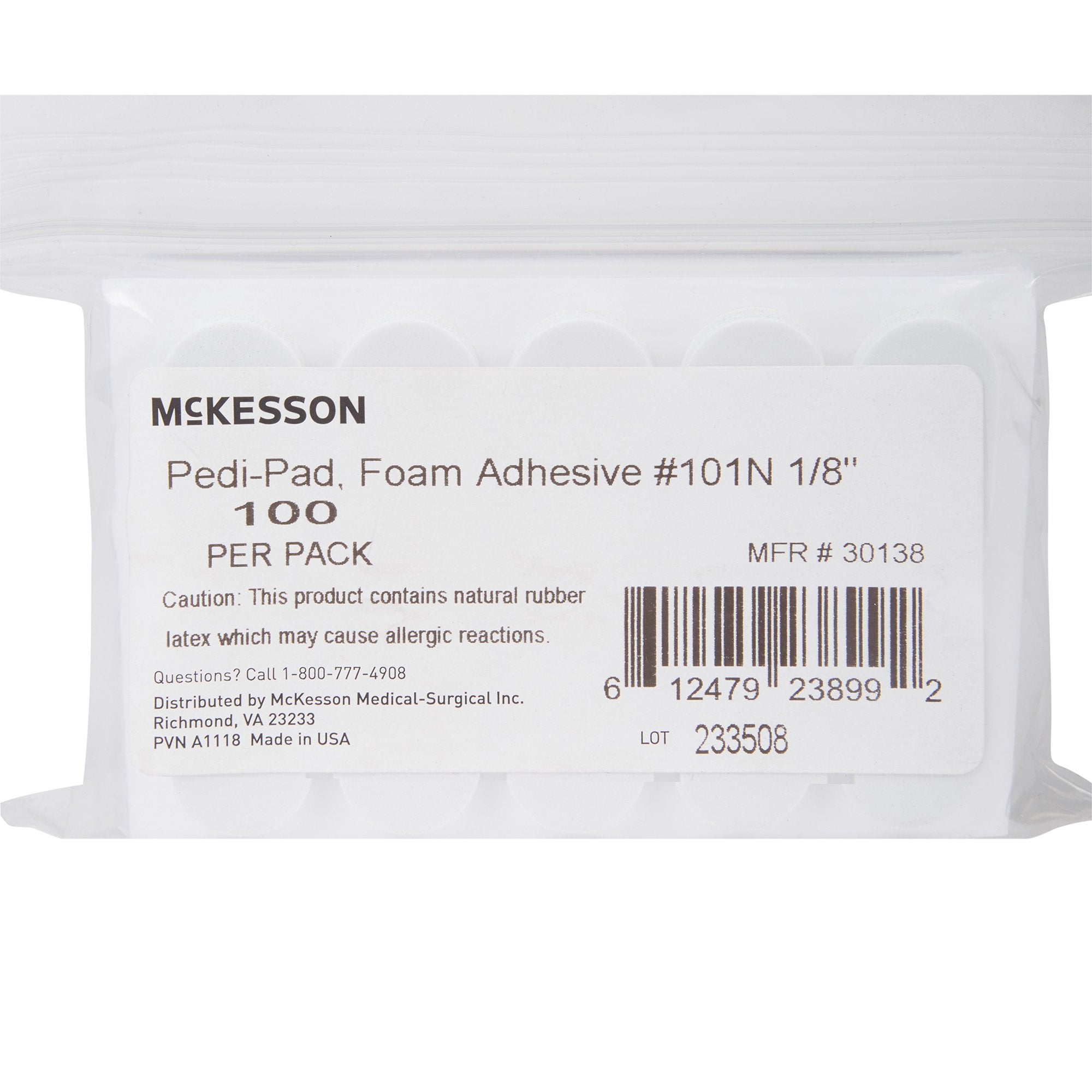 McKesson Pedi-Pad White Protective Pad, Size 101 – Narrow (100 Units)
