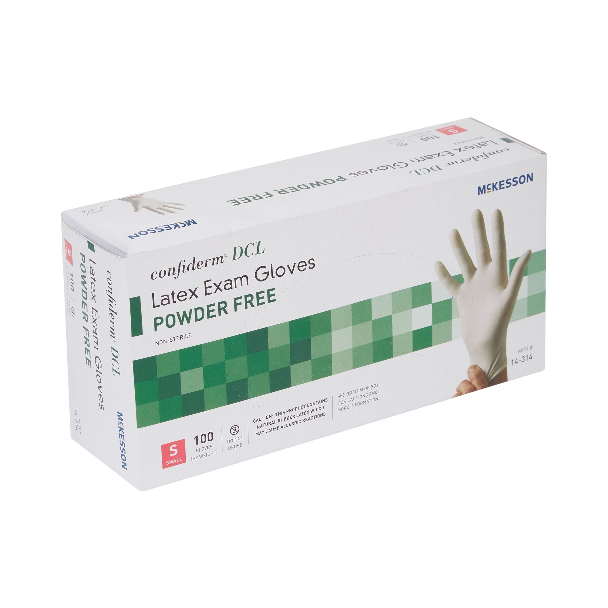 McKesson Confiderm® Latex Exam Glove, Small, Ivory (100 Units)