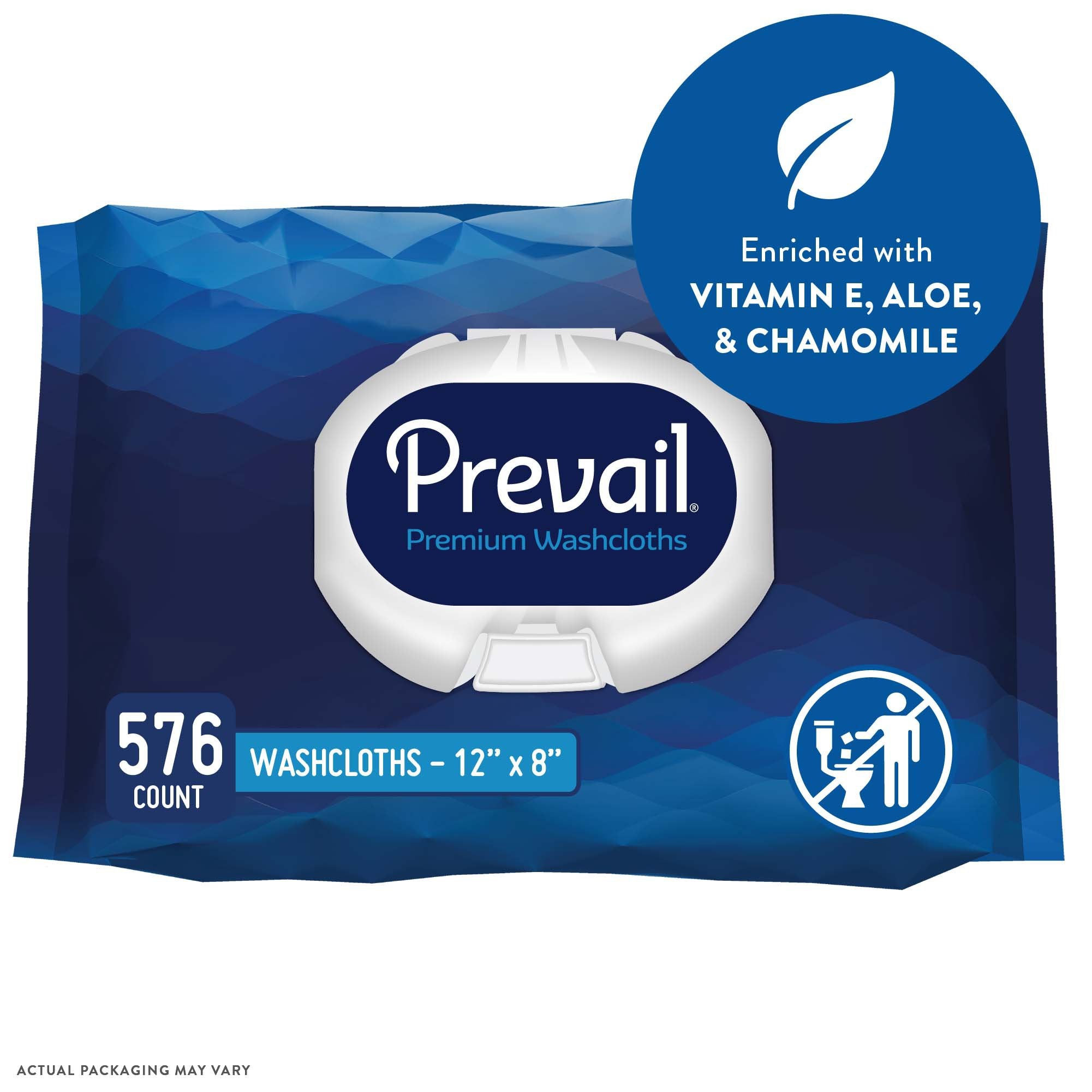 Prevail Adult Washcloths with Aloe & Vitamin E, 48 Ct Soft Pack