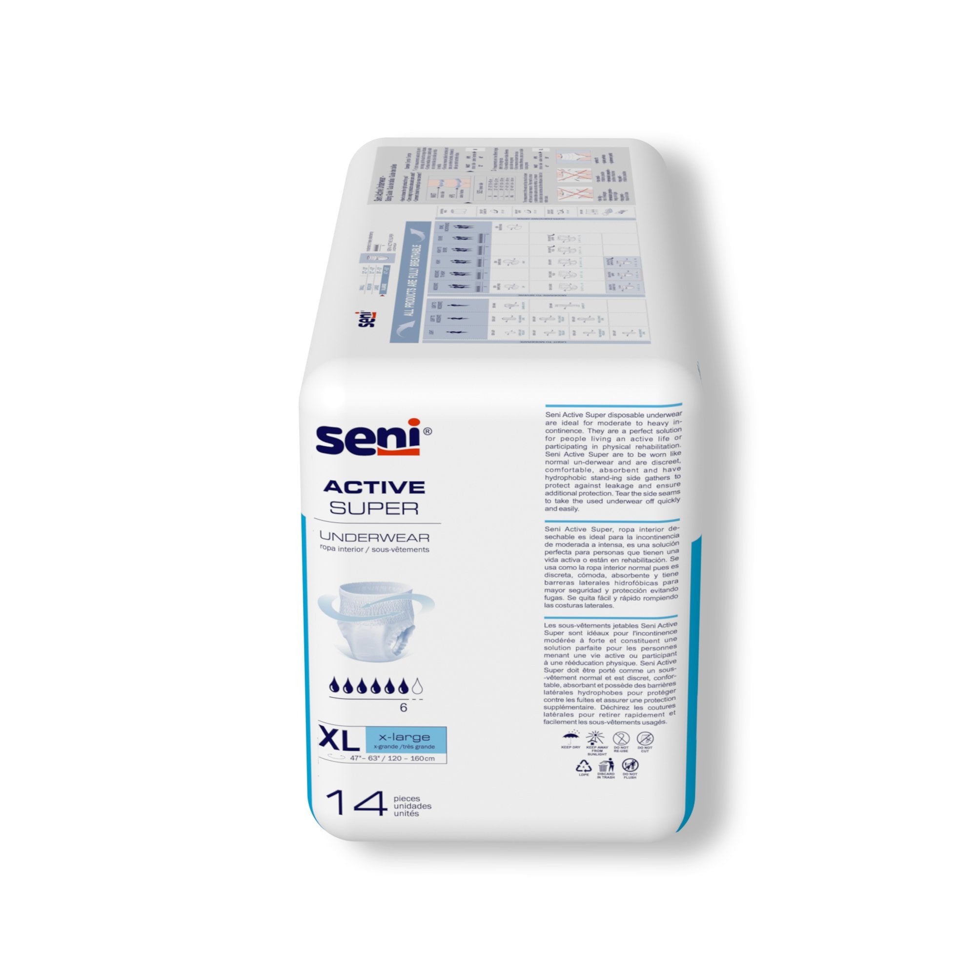 Seni® Active Super Moderate to Heavy Absorbent Underwear, Extra Large (14 Units)