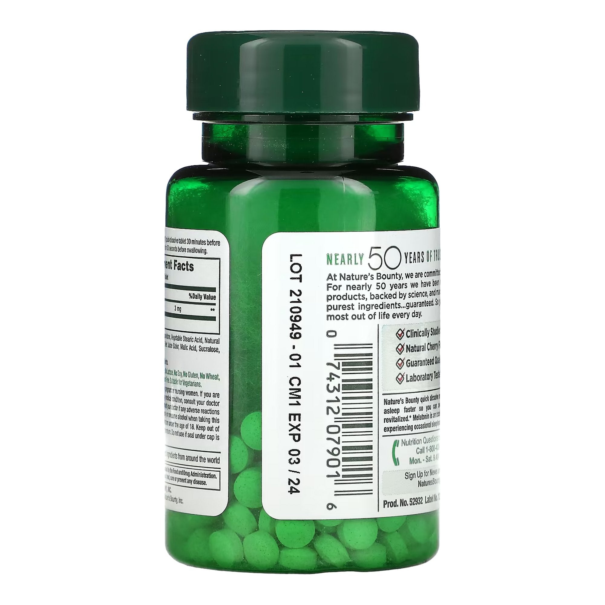 Sleep Aid Nature's Bounty® 120 per Bottle Tablet 3 mg Strength (1 Unit)