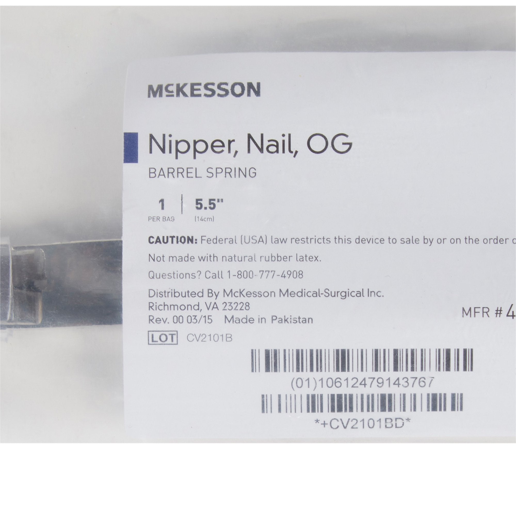 McKesson Nail Nipper, Concave Jaw, 5.5 Inches (1 Unit)