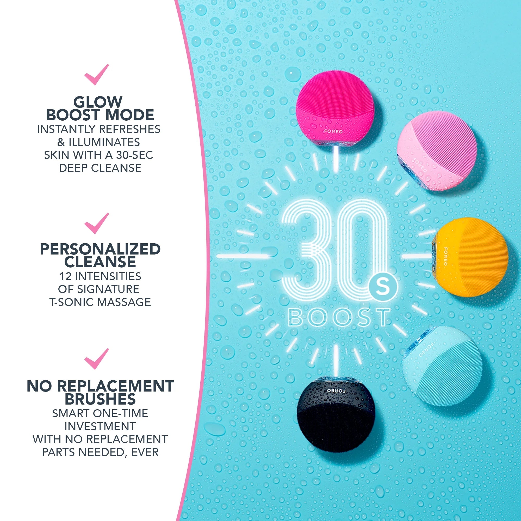 FOREO LUNA MINI 3 Cleansing Facial Brush, Pearl Pink