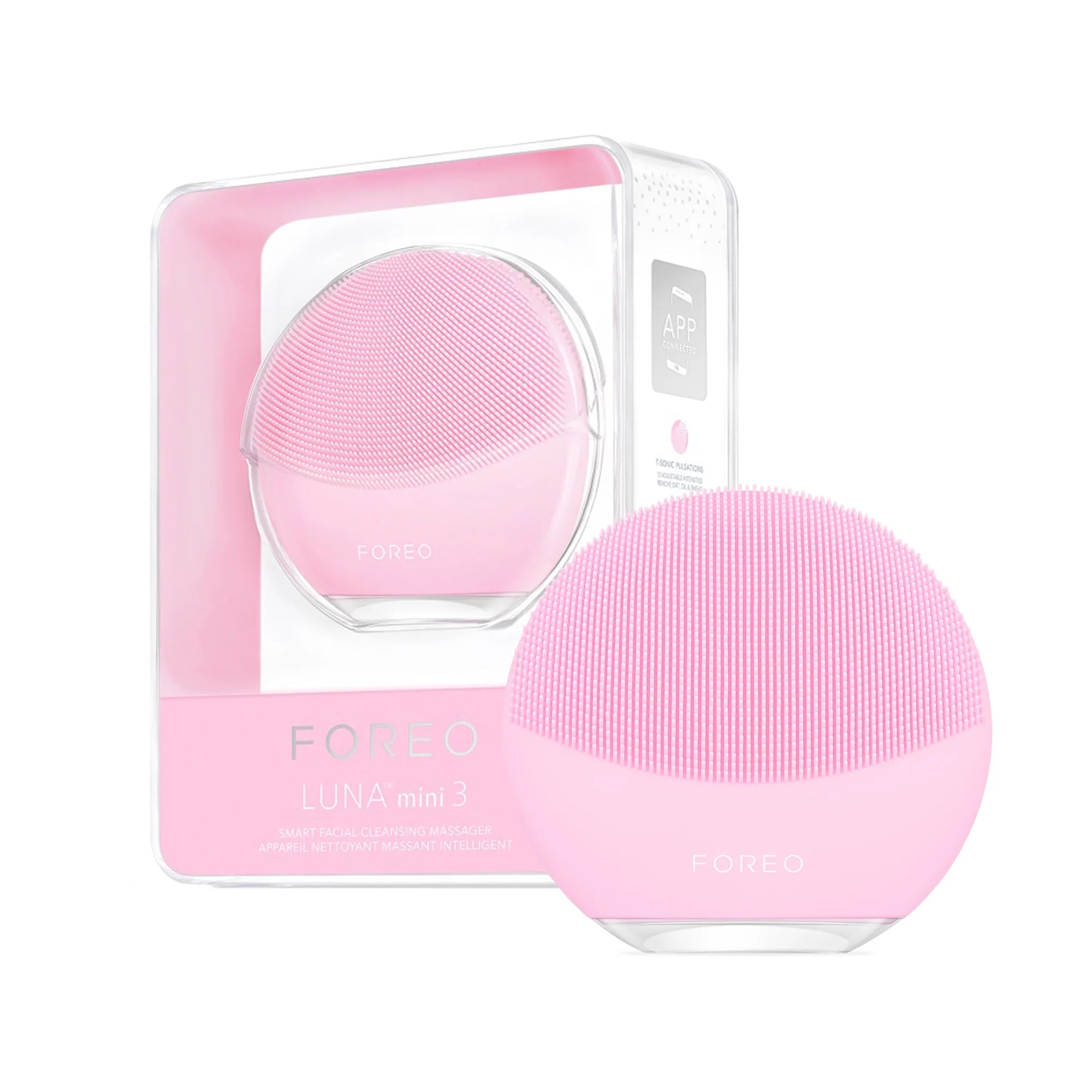 FOREO LUNA MINI 3 Cleansing Facial Brush, Pearl Pink