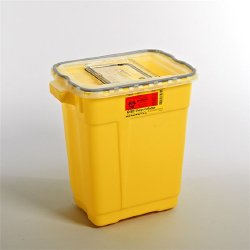 BD™ Chemotherapy Sharps Container, 9 Gallon, 18-1/2 x 17-3/4 x 11-3/4 Inch (8 Units)