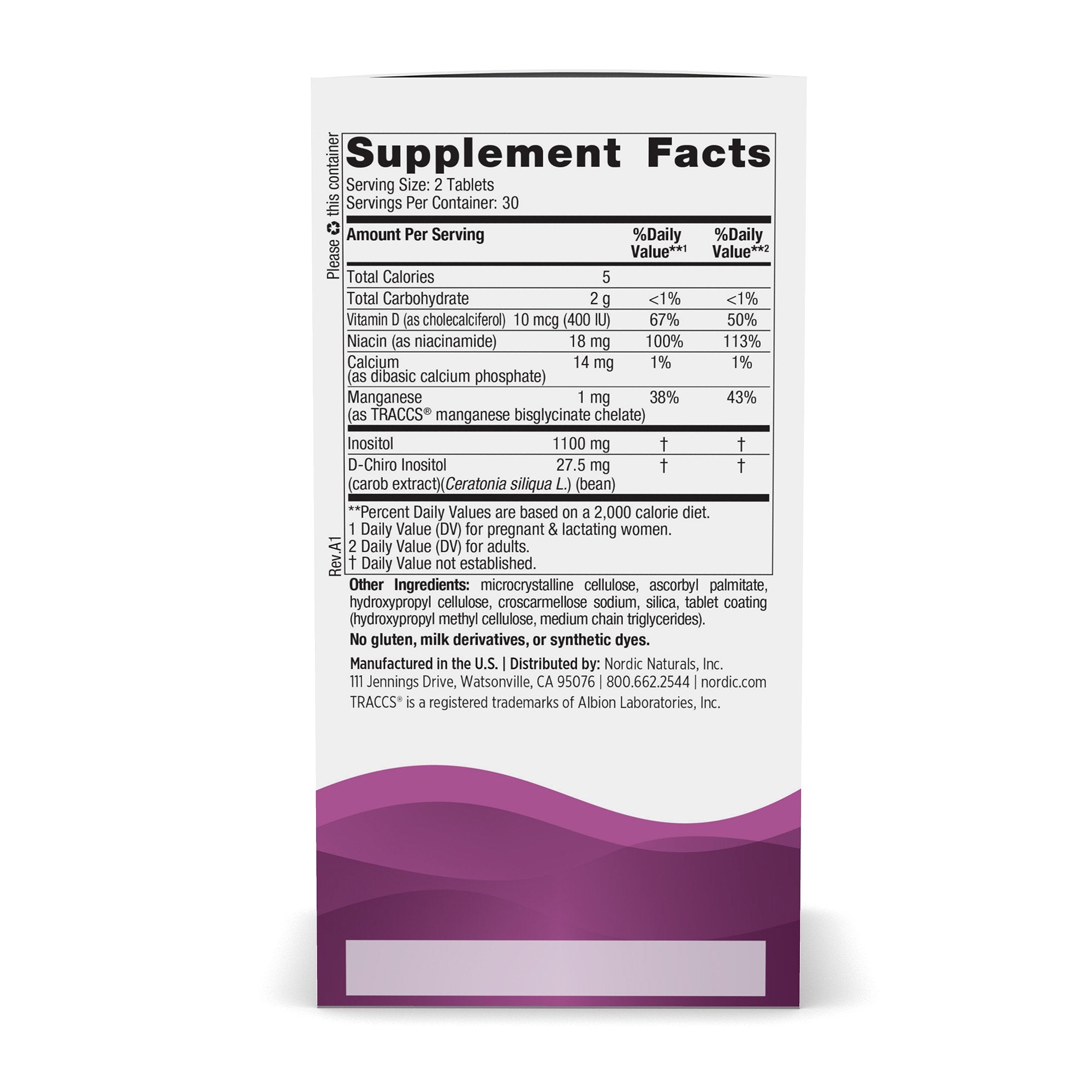 Dietary Supplement Nordic Naturals® Fertility Support Inositol 1100 mg Strength Tablet 60 per Bottle - image 7