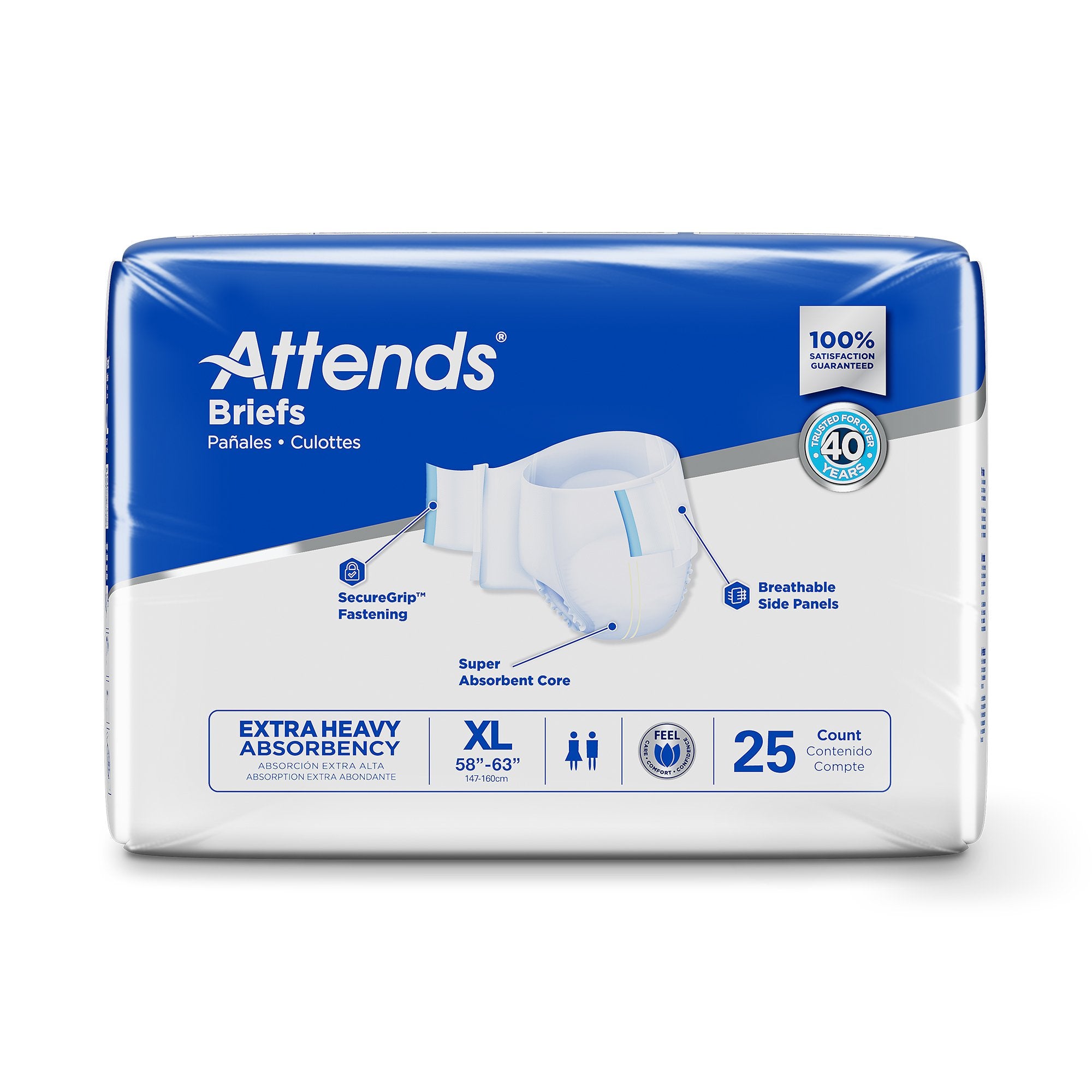 Incontinence Brief Attends® Care Advanced Adult X-Large Unisex Disposable Heavy Absorbency - image 3