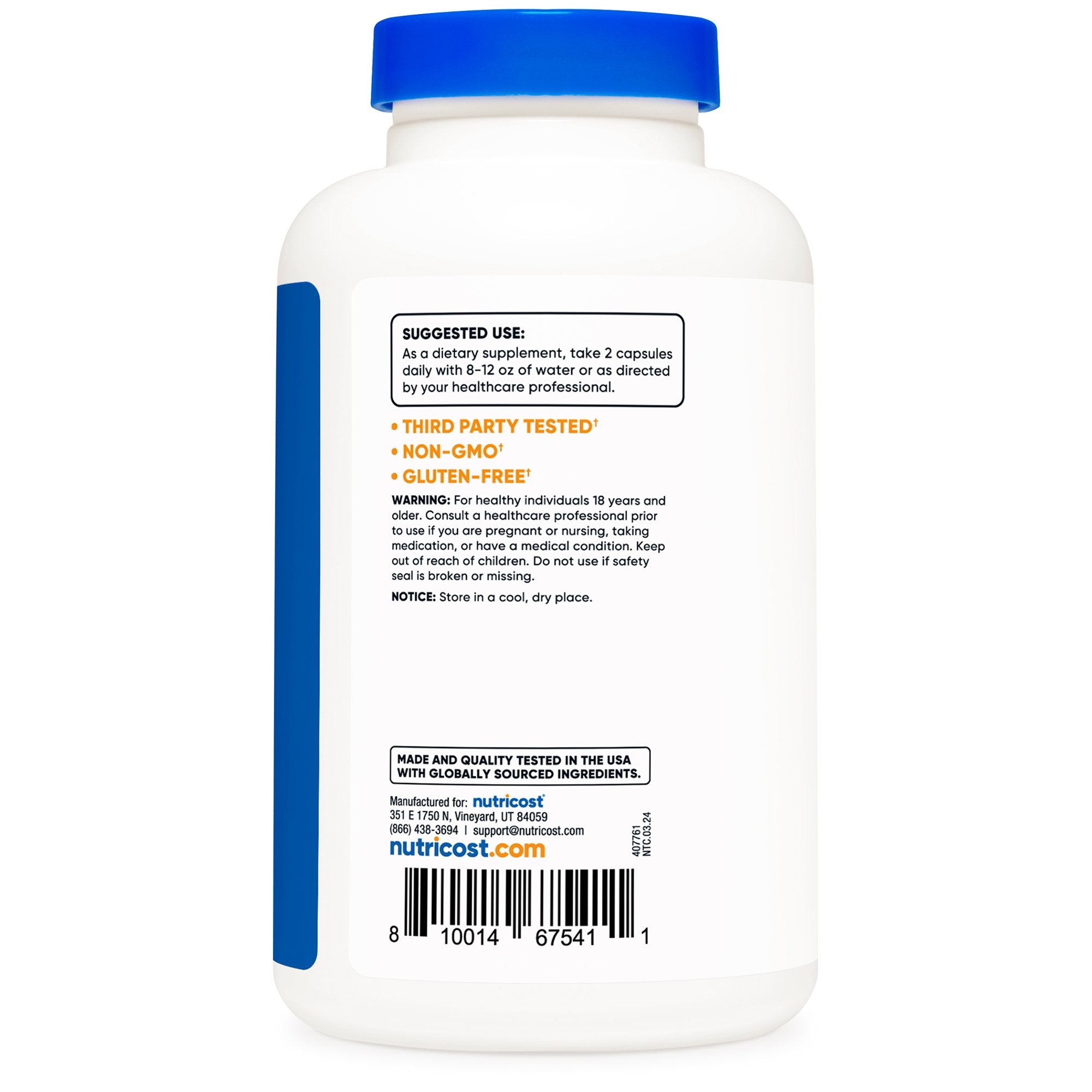 Dietary Supplement nutricost® L-Citrulline 1,500 mg Strength Capsule 120 Per Bottle - image 2