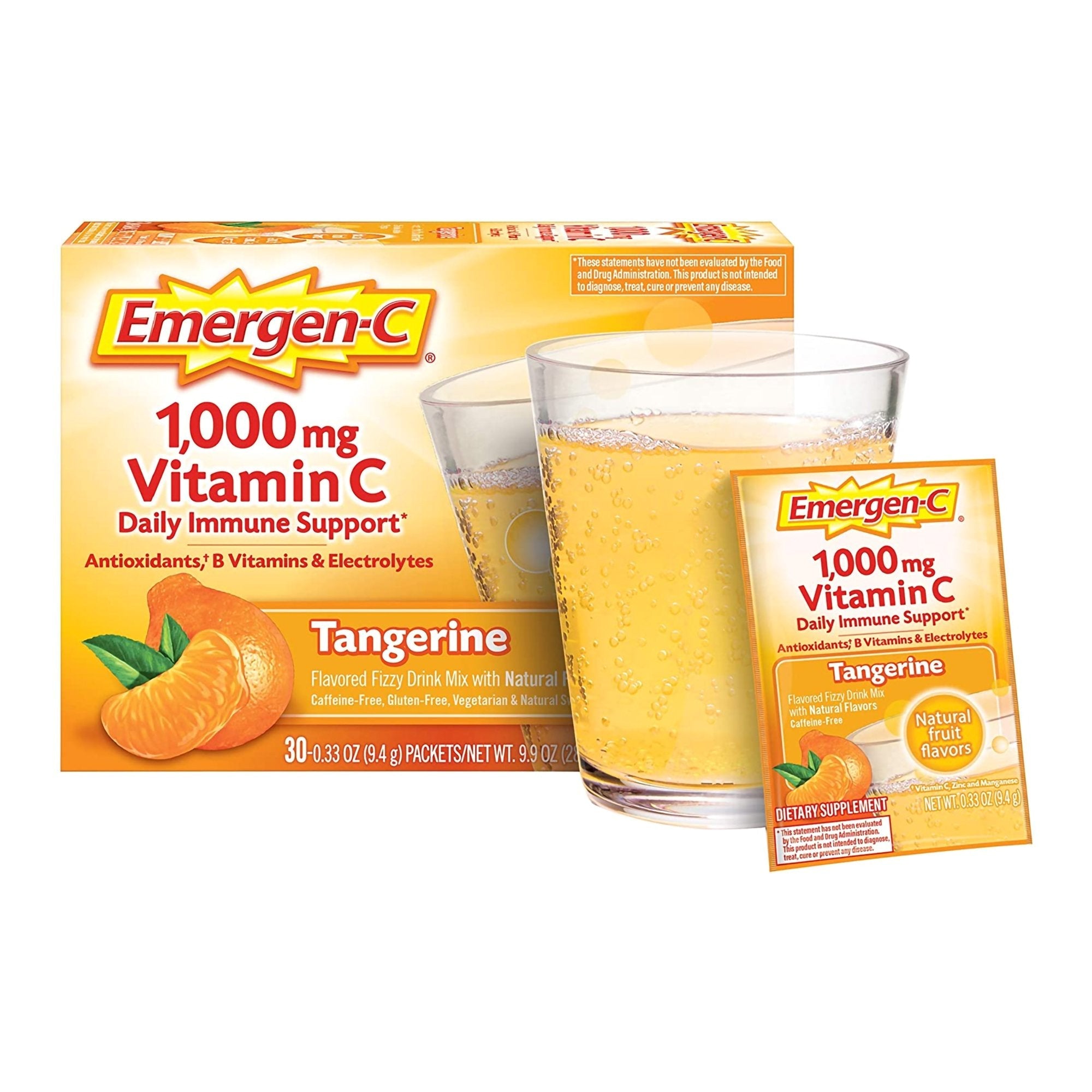 Emergen-C® Vitamin C Daily Immune Support Drink Mix, Super Tangerine Flavor (30 Units)