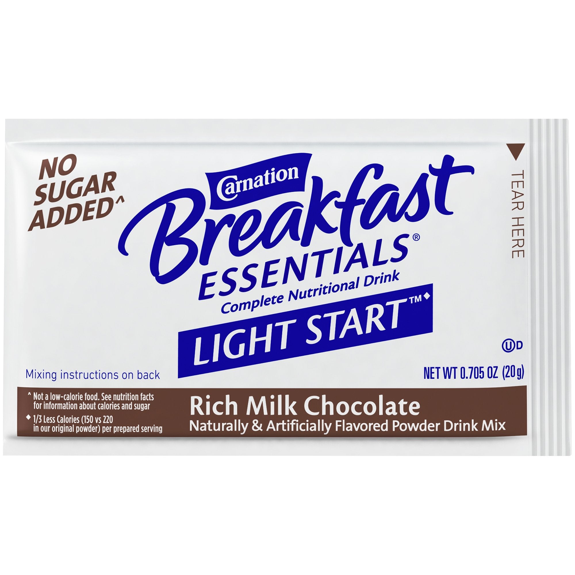 Oral Supplement Carnation Breakfast Essentials® Light Start™ Rich Milk Chocolate Flavor Powder 0.705 oz. Individual Packet - image 4