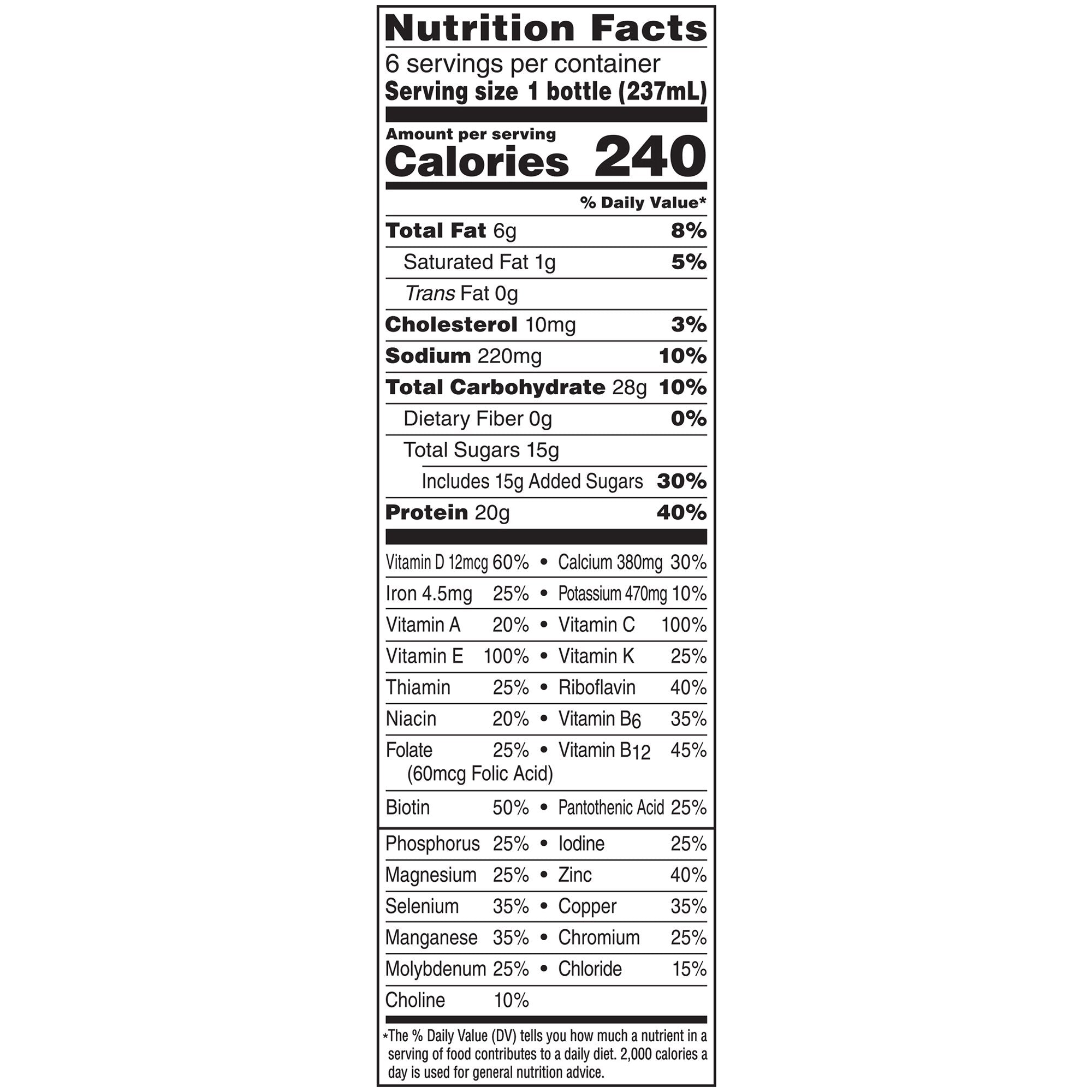 Boost High Protein Vanilla Nutritional Drink, 8oz - 6 Pack Energy Supplement