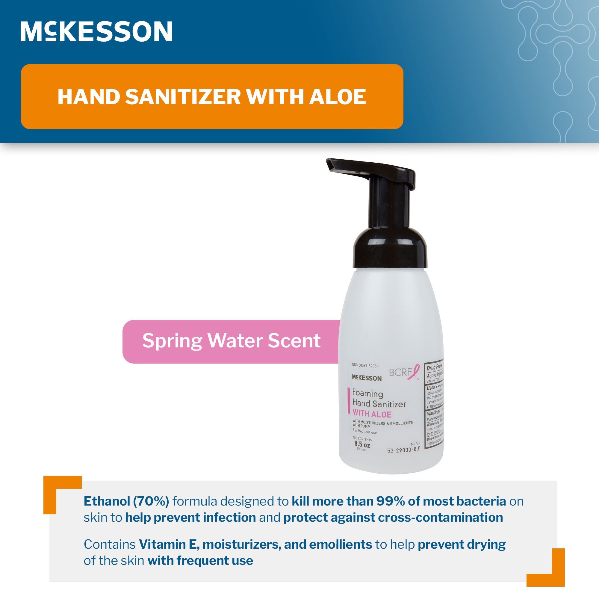 Hand Sanitizer with Aloe McKesson 8.5 oz. Ethyl Alcohol Foaming Pump Bottle - image 3